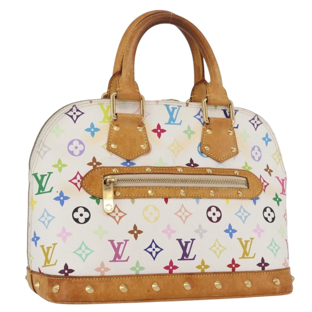 LOUIS VUITTON Monogram Multicolor Alma Hand Bag White M92647 LV Auth BA11105