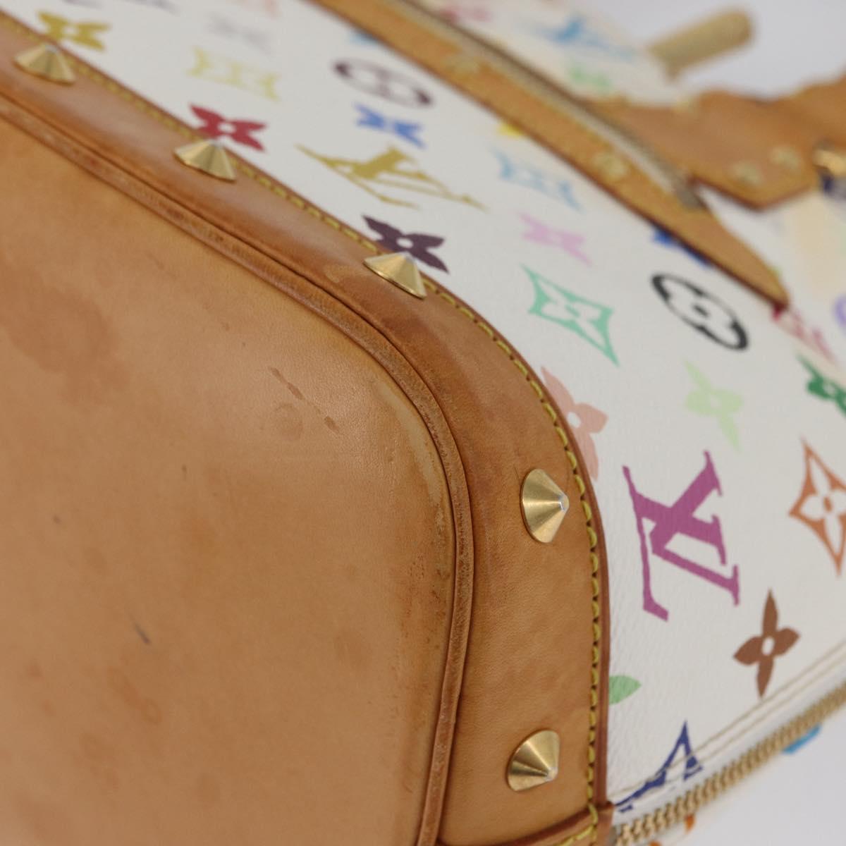 LOUIS VUITTON Monogram Multicolor Alma Hand Bag White M92647 LV Auth BA11105
