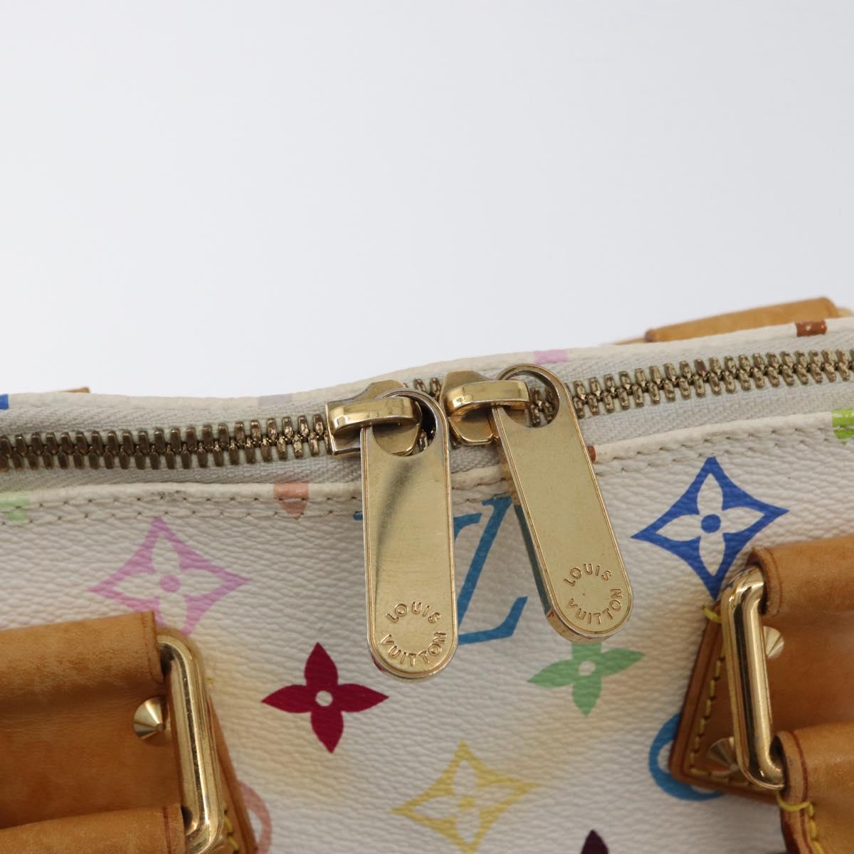 LOUIS VUITTON Monogram Multicolor Alma Hand Bag White M92647 LV Auth BA11105