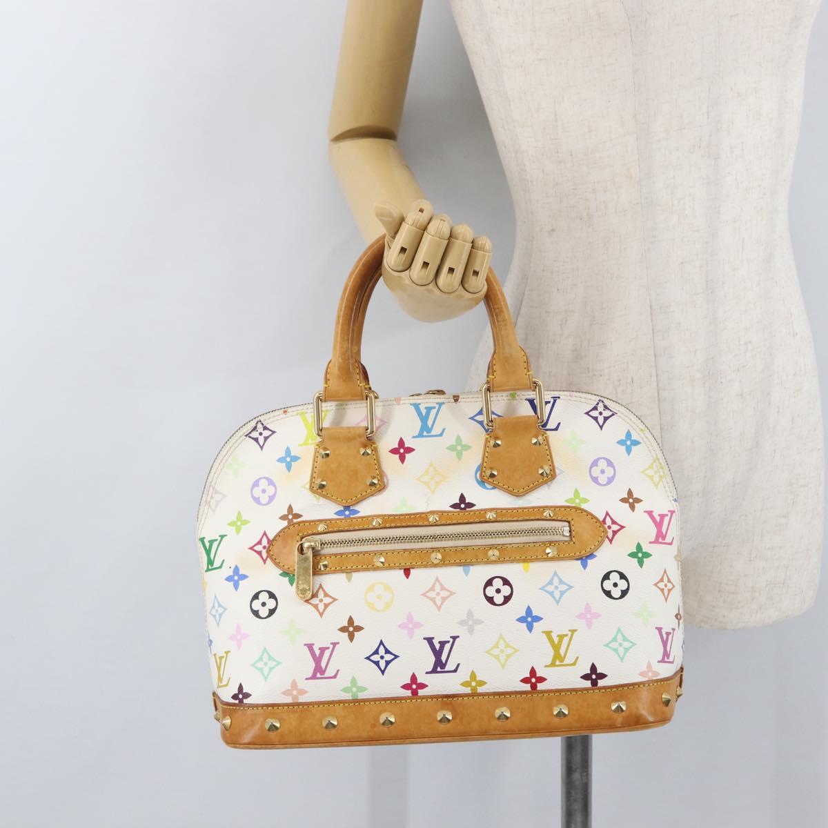 LOUIS VUITTON Monogram Multicolor Alma Hand Bag White M92647 LV Auth BA11105