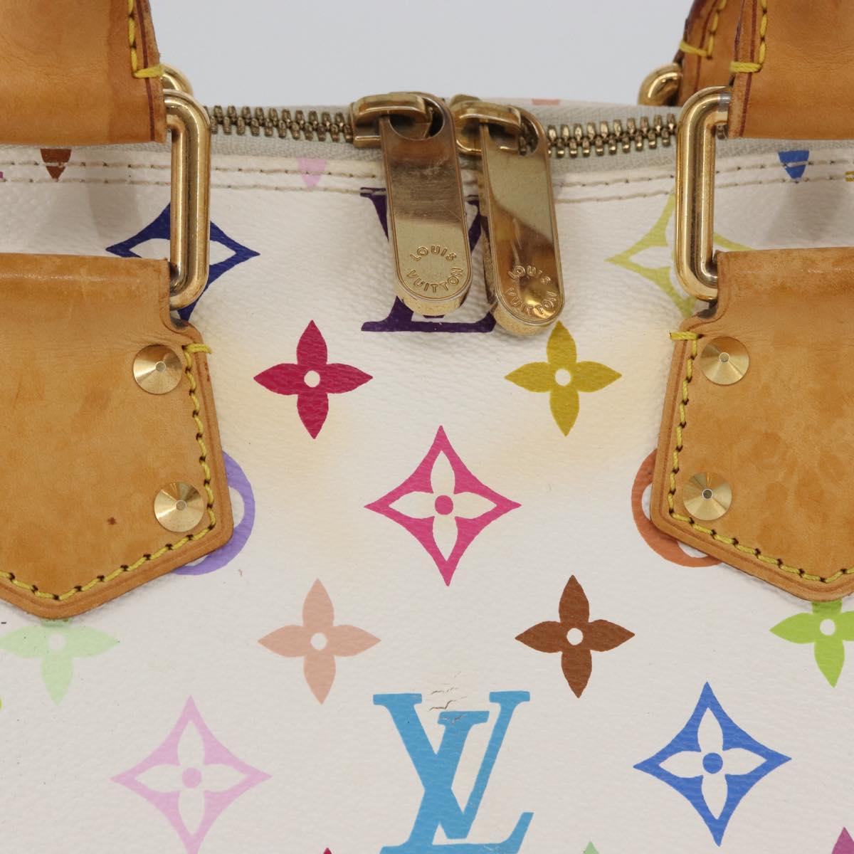LOUIS VUITTON Monogram Multicolor Alma Hand Bag White M92647 LV Auth BA11105