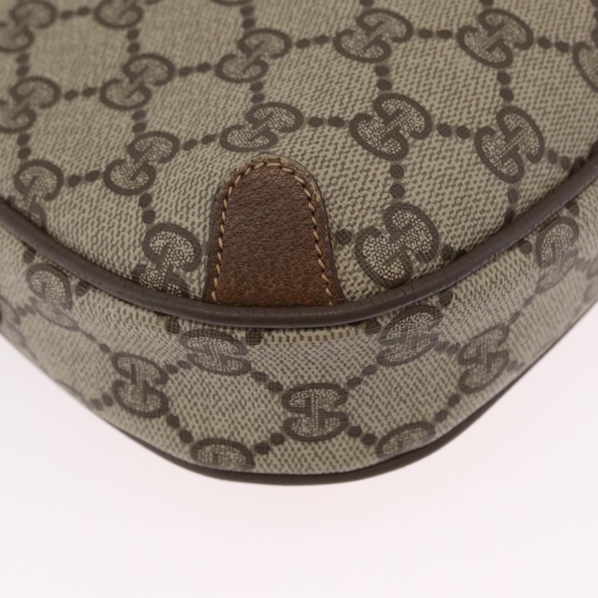 GUCCI GG Supreme Web Sherry Line Bag PVC Beige Gold 89 02 066 Auth BA11106