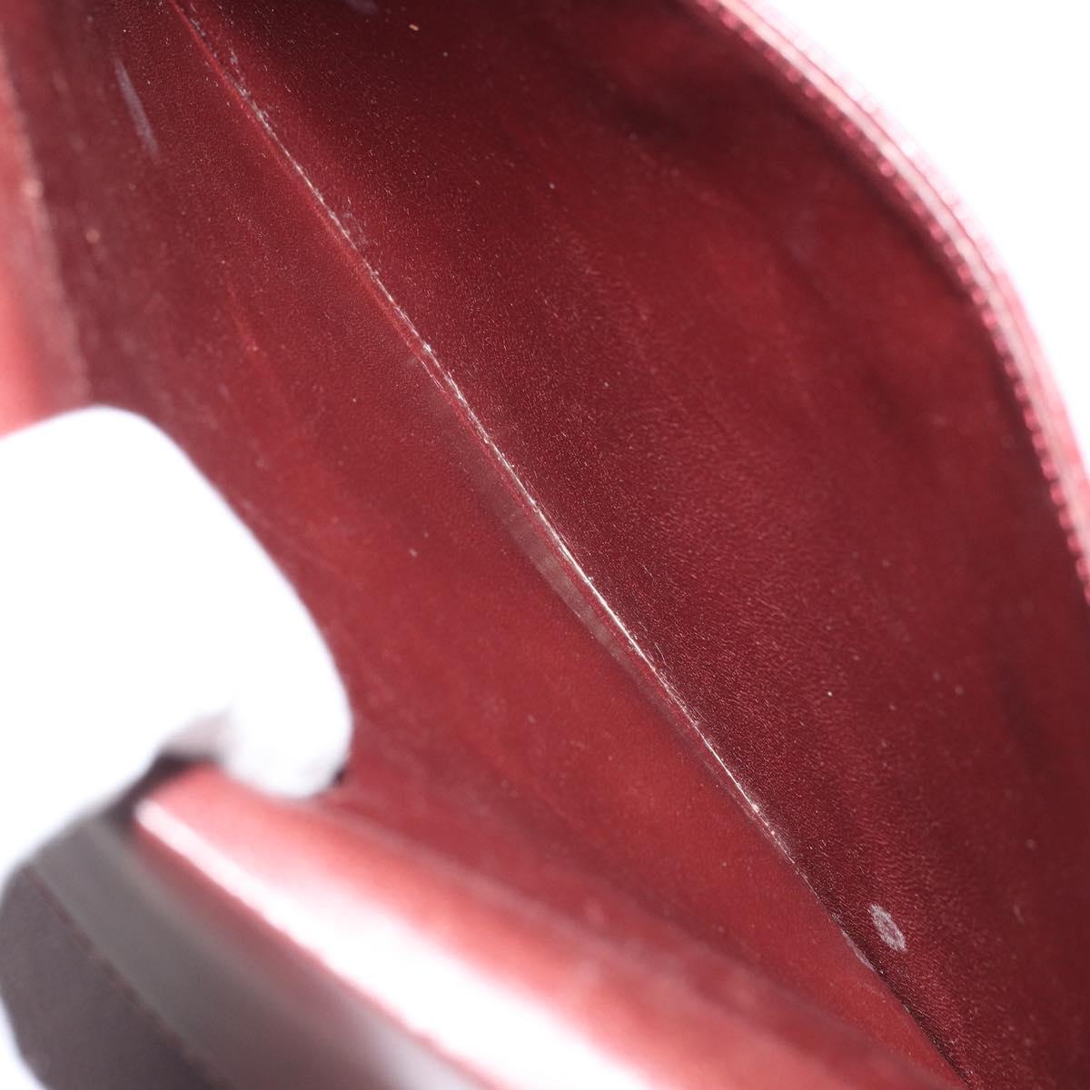 CARTIER Must Line Shoulder Bag Leather Bordeaux Gold Auth BA11108