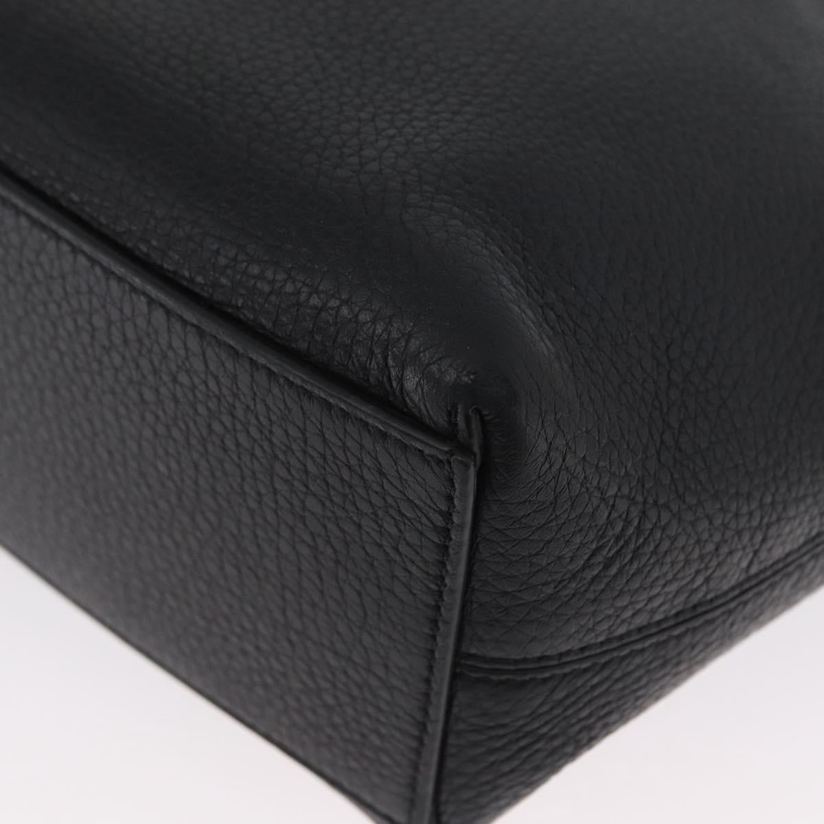 VALENTINO Rock Studs Tote Bag Leather Black Silver Auth BA11109