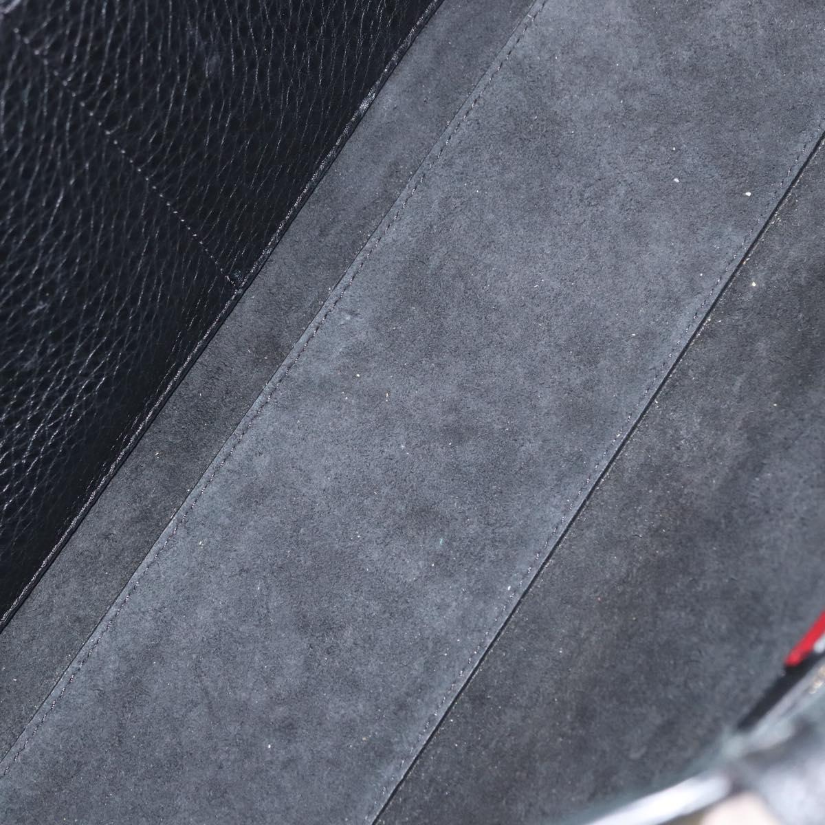 VALENTINO Rock Studs Tote Bag Leather Black Silver Auth BA11109