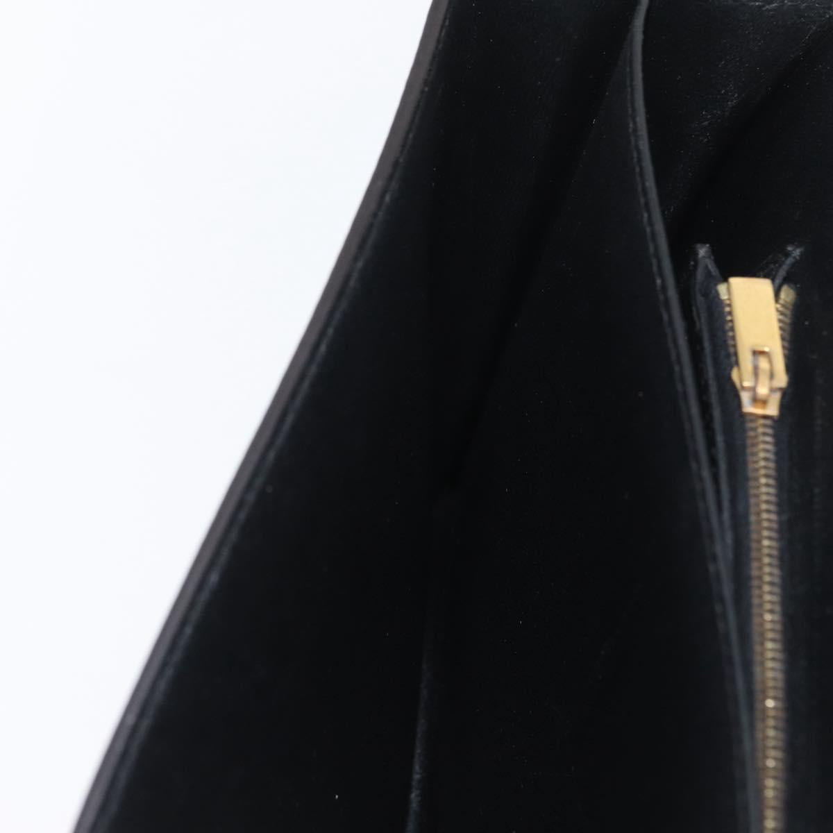CELINE Large Flap Chain Shoulder Bag Leather Multicolor Gold Auth BA11111