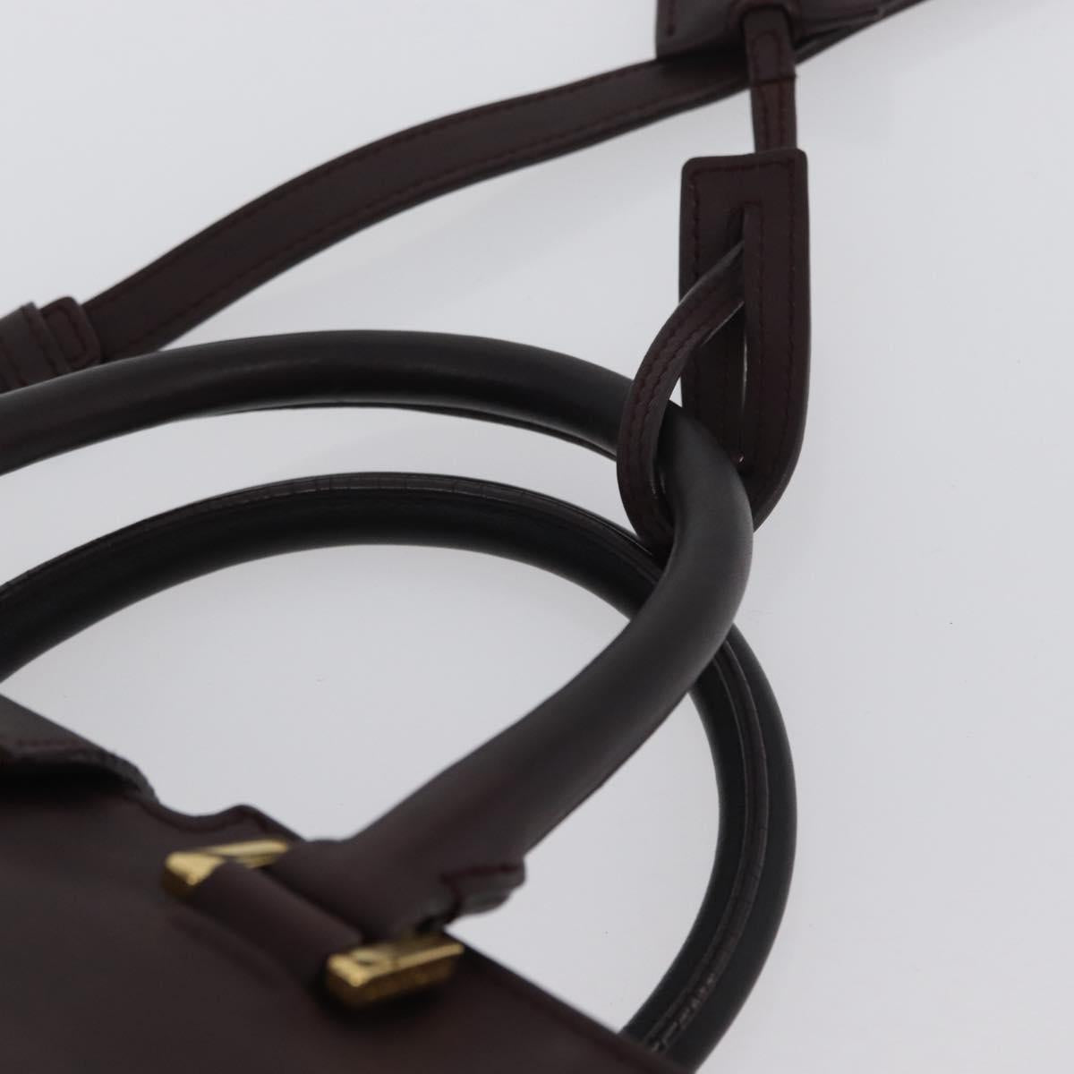 SAINT LAURENT petit cabas Hand Bag Leather 2way Purple Gold Auth BA11112