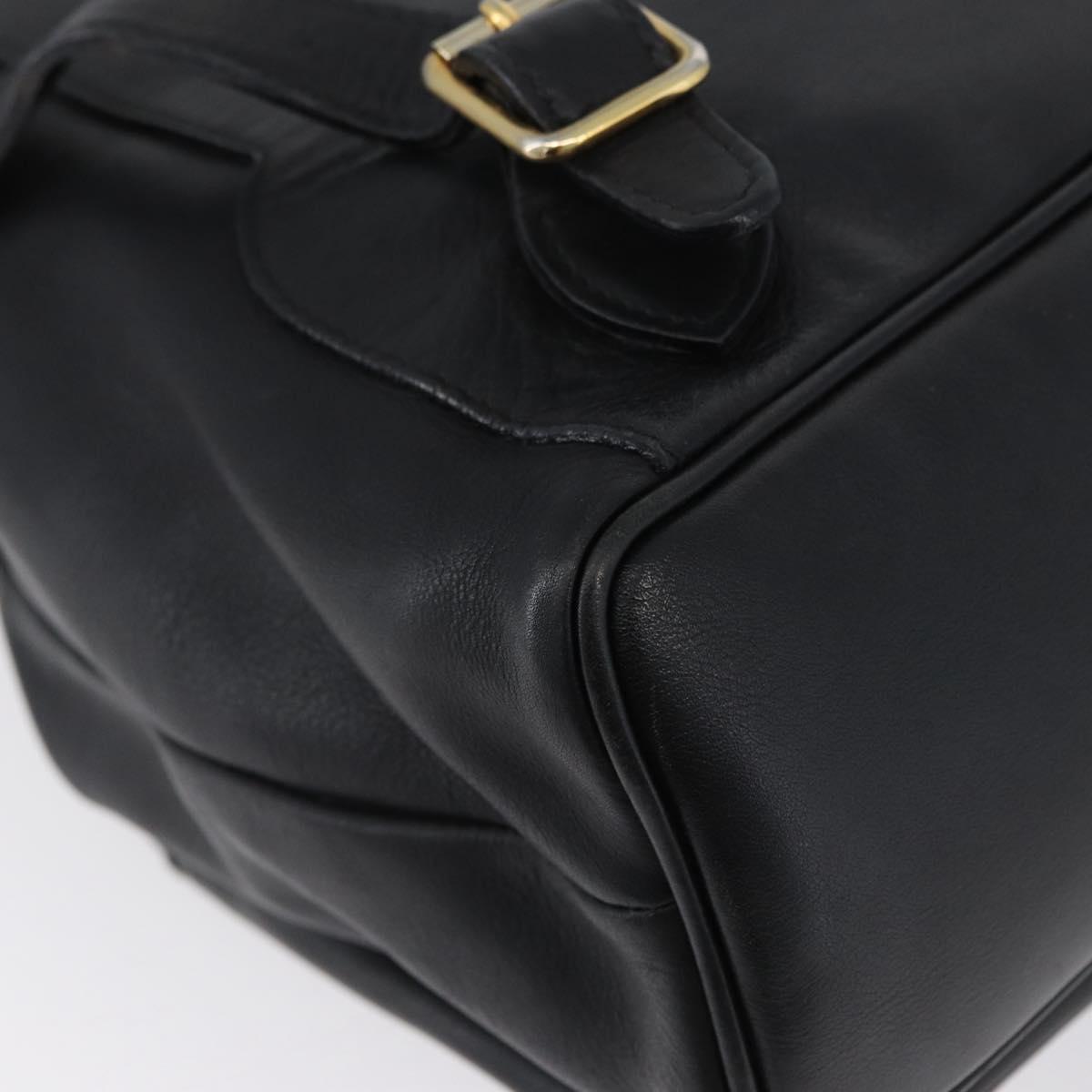 GUCCI Bamboo Backpack Leather Black Gold 003 2058 0016 Auth BA11115