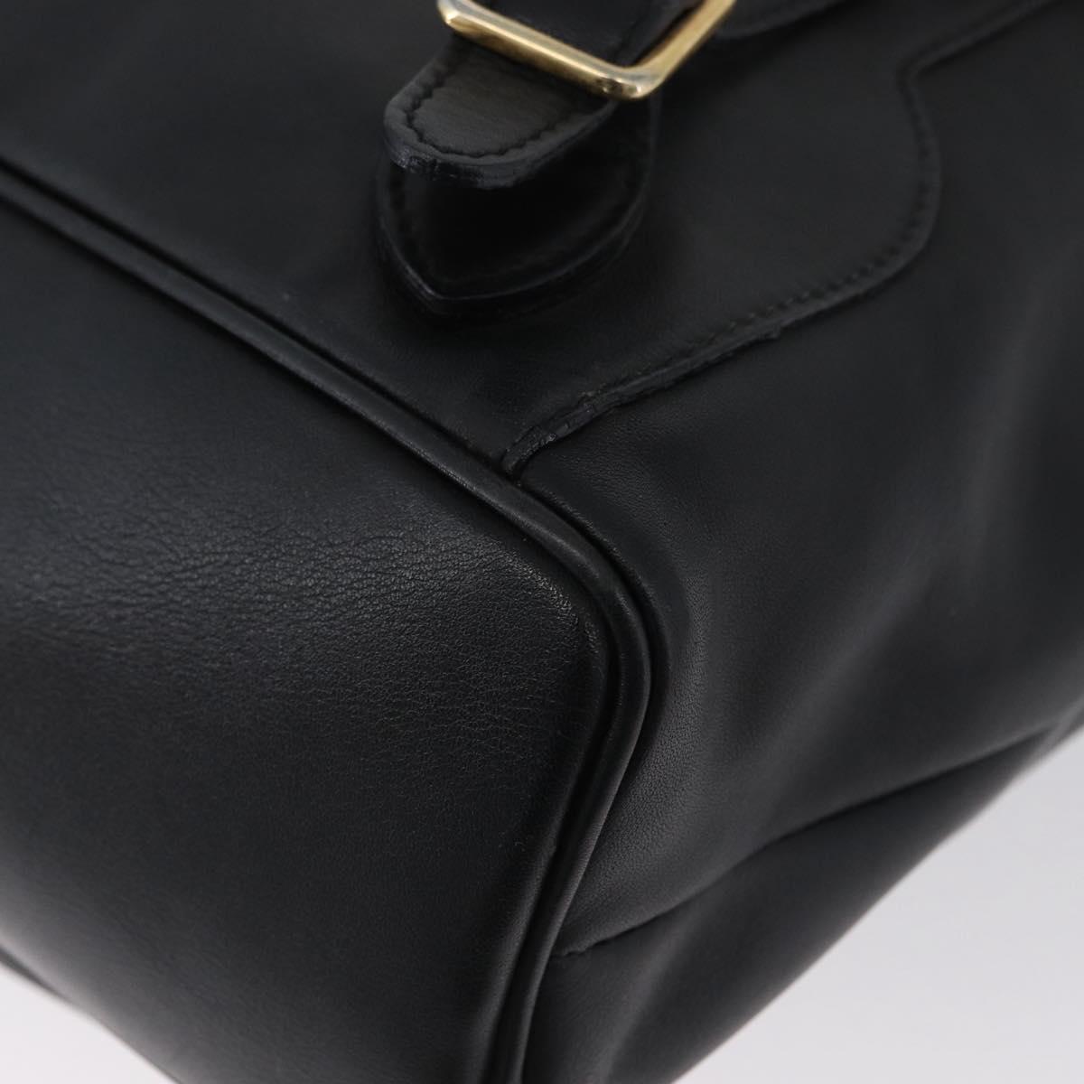 GUCCI Bamboo Backpack Leather Black Gold 003 2058 0016 Auth BA11115