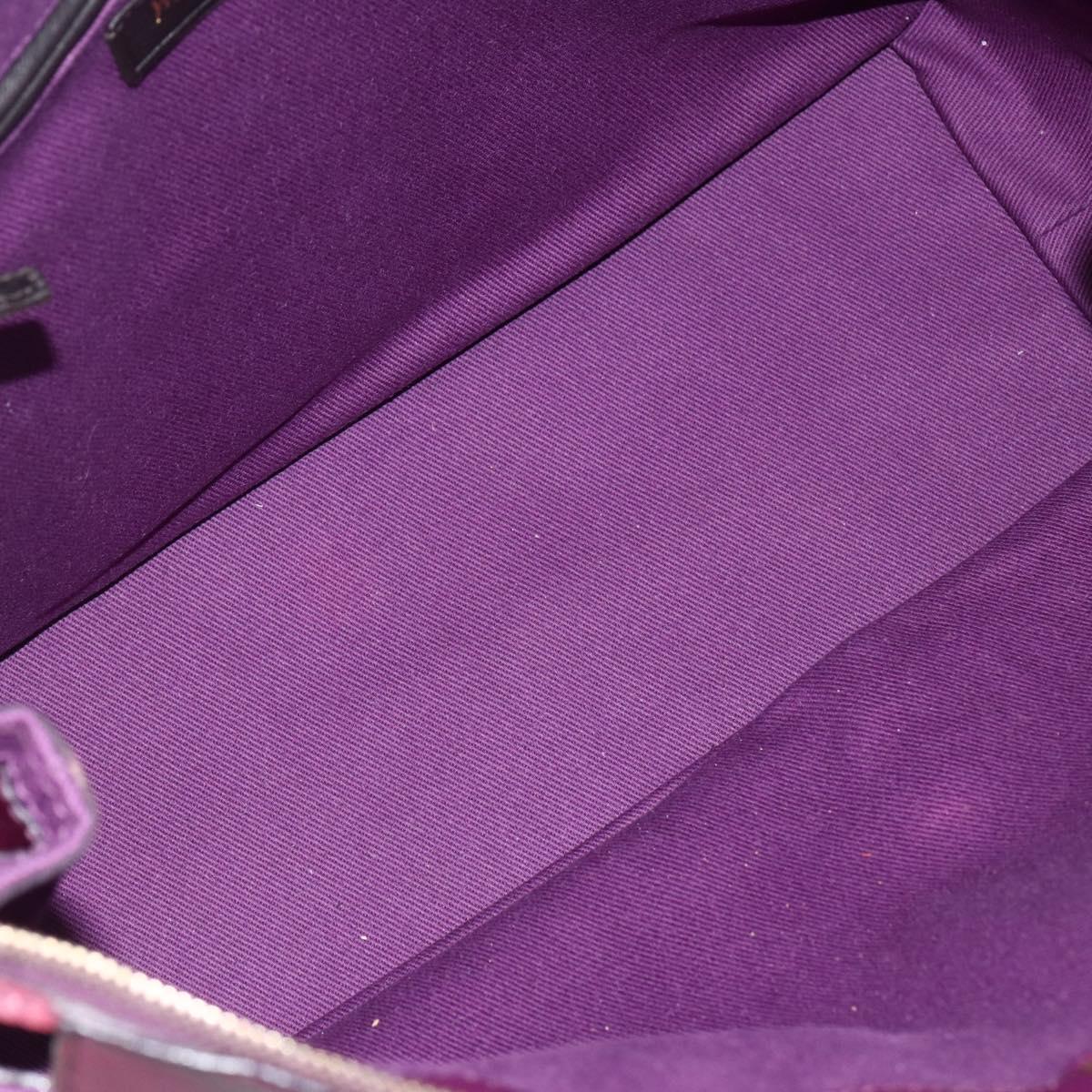 SAINT LAURENT Hand Bag Leather Purple Gold 274766 Auth BA11116V