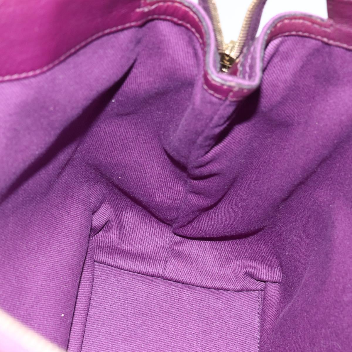 SAINT LAURENT Hand Bag Leather Purple Gold 274766 Auth BA11116V