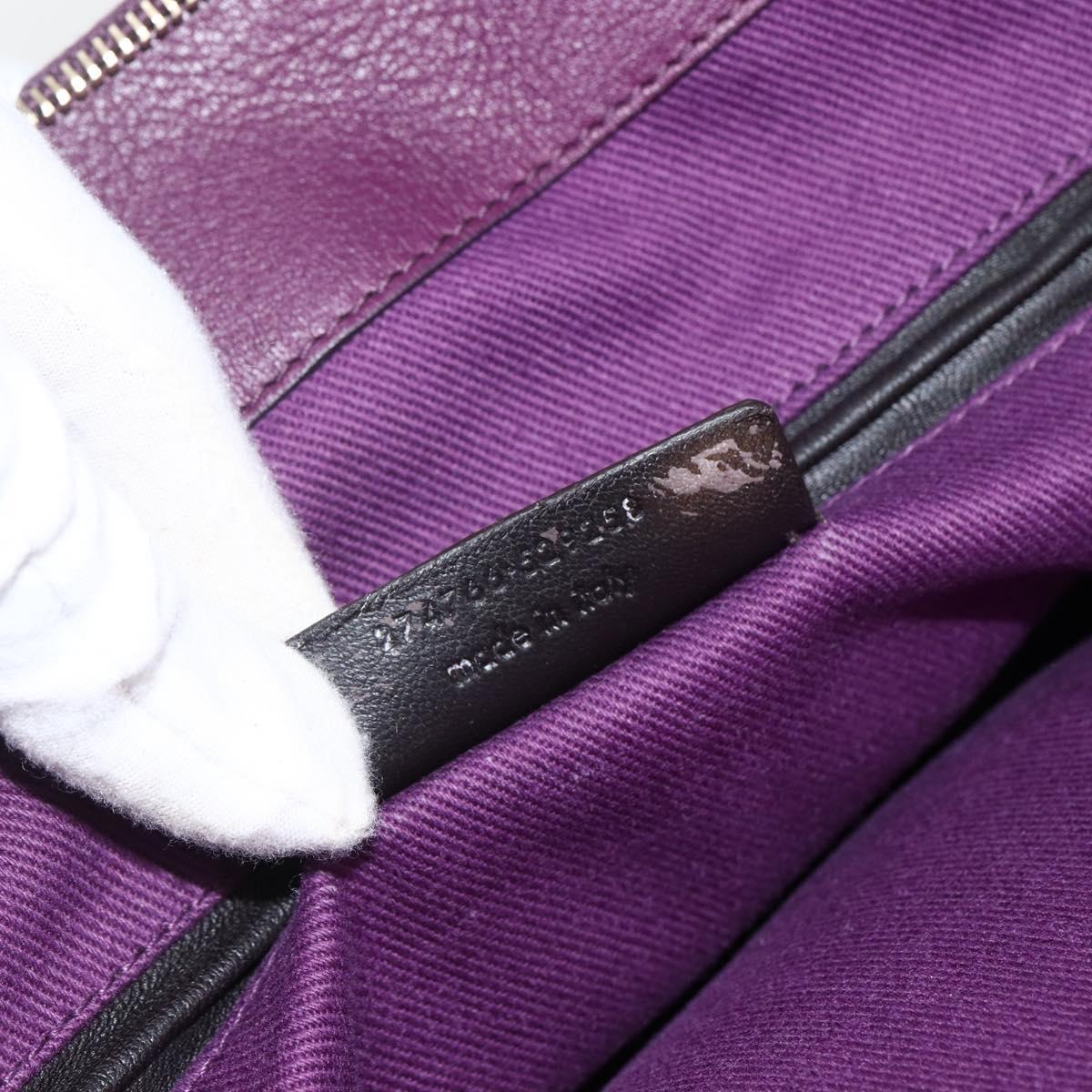 SAINT LAURENT Hand Bag Leather Purple Gold 274766 Auth BA11116V