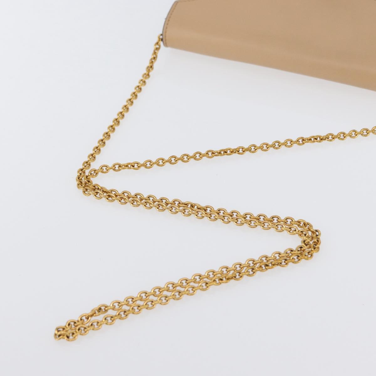 CELINE Trifold Wallet Chain Bag Leather Multicolor Gold Auth BA11127