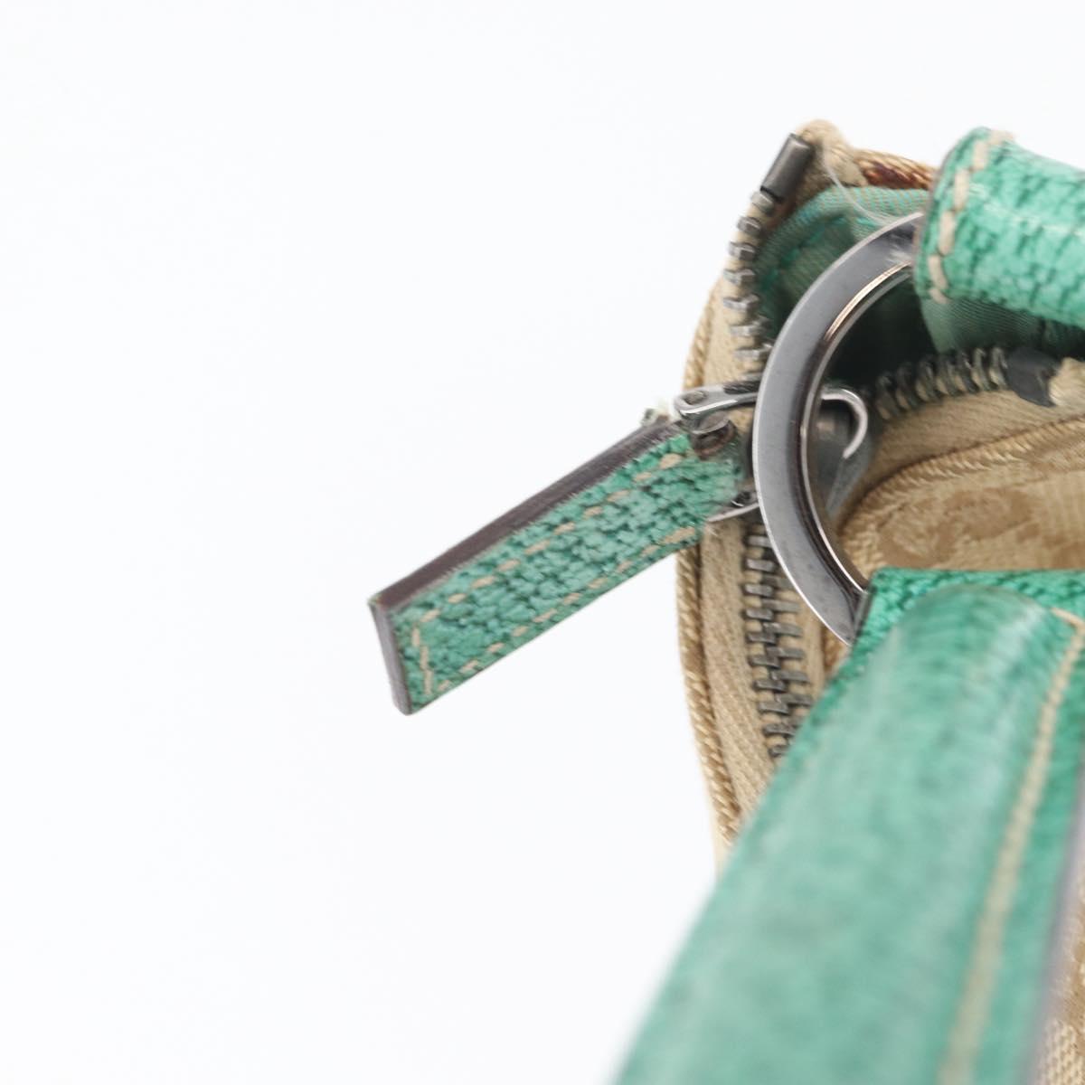 GUCCI GG Canvas Shoulder Bag Beige Mint Green Silver 124357 Auth BA11129
