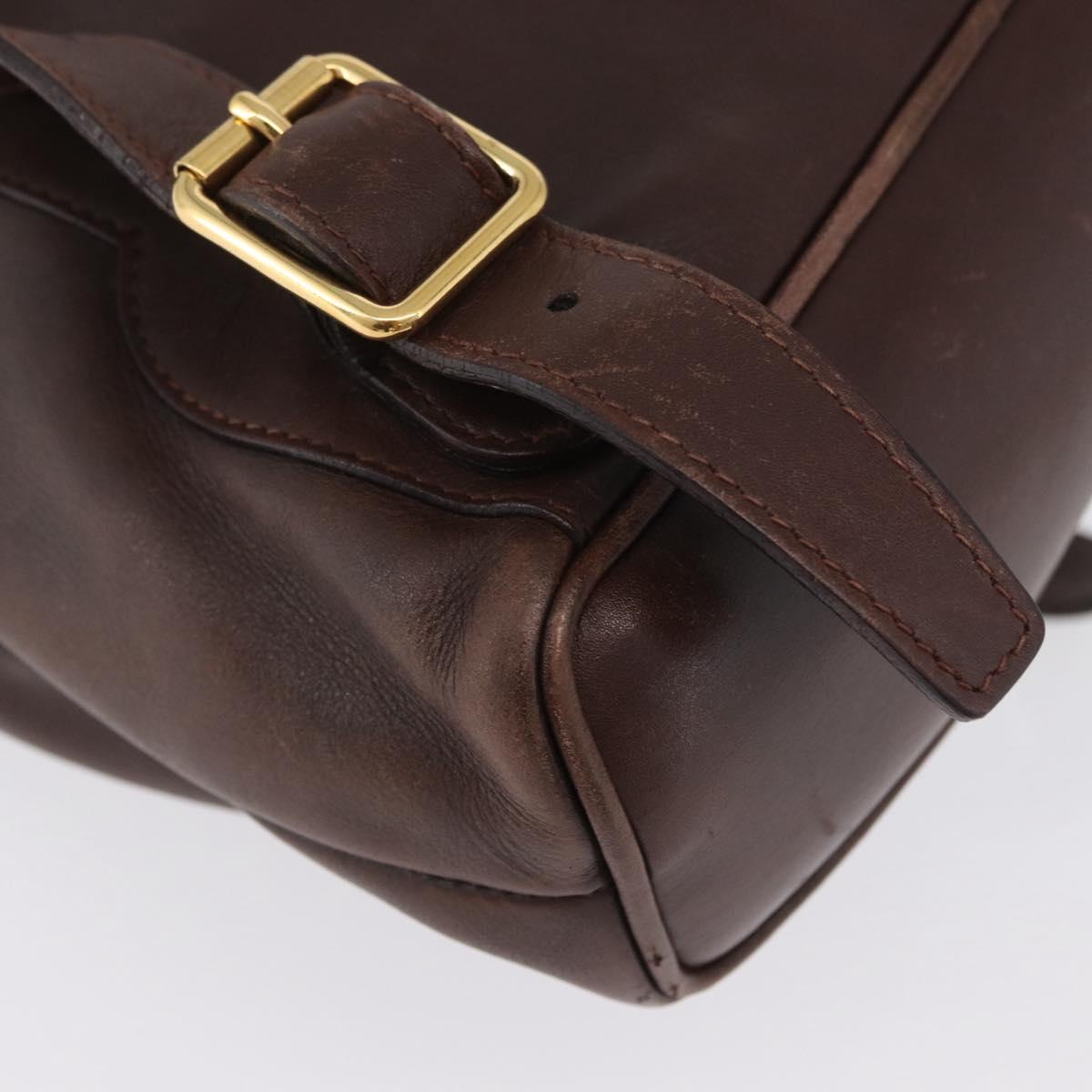 GUCCI Bamboo Backpack Leather Brown Gold 003 2058 0030 Auth BA11134