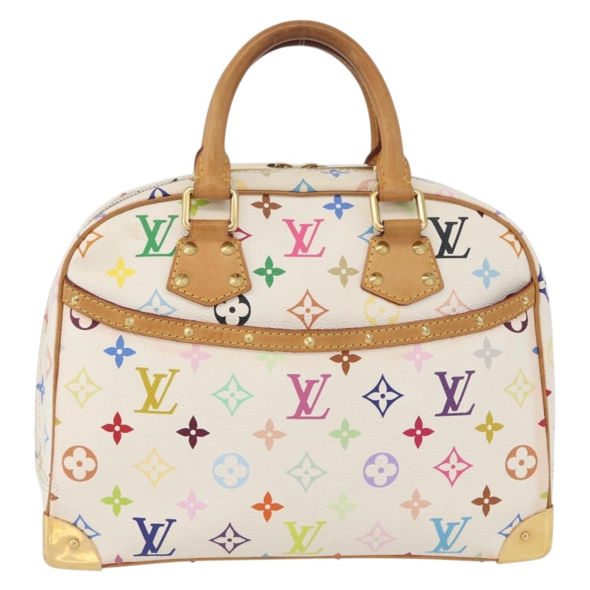 LOUIS VUITTON Monogram Multicolor Trouville Bag White M92663 LV Auth BA11135