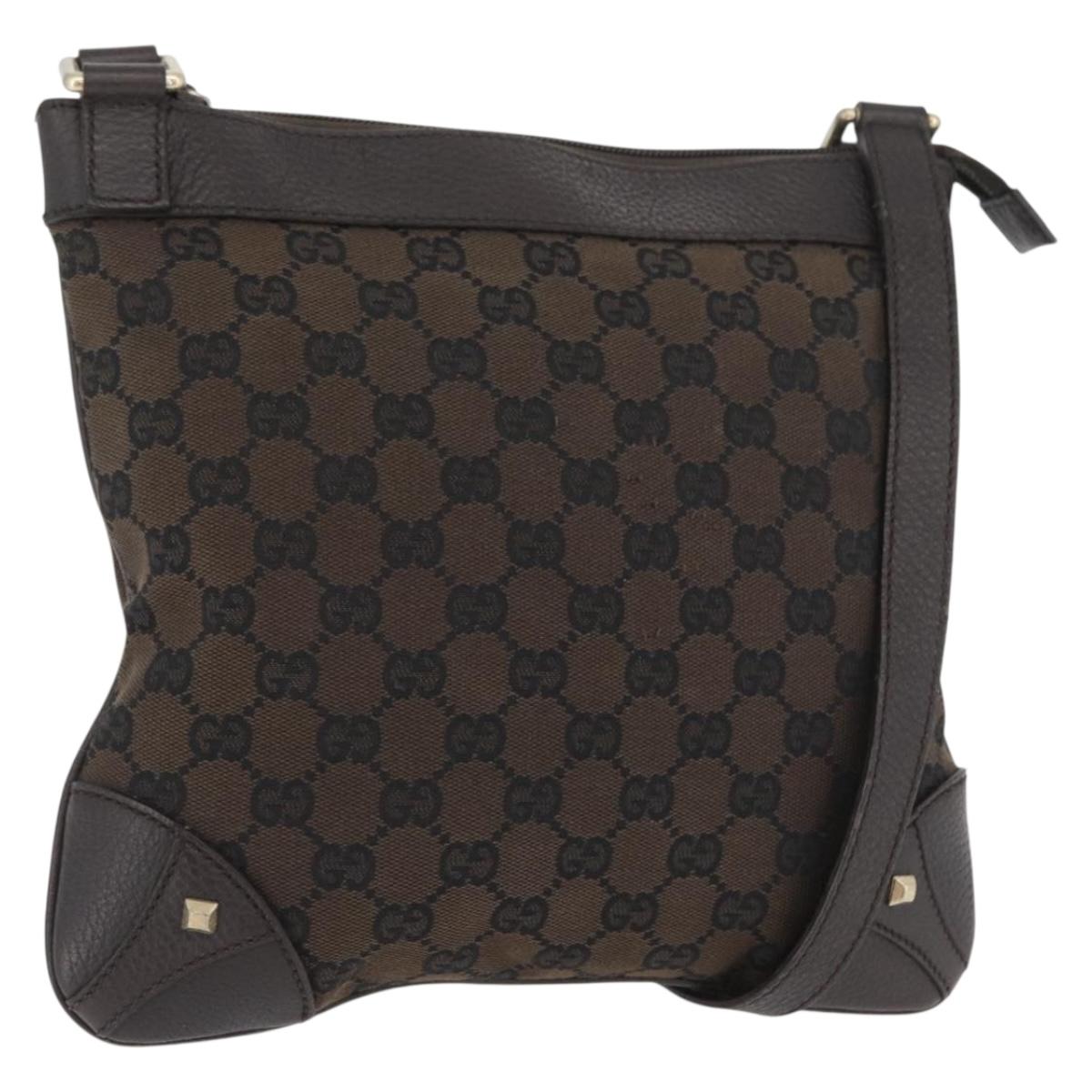 GUCCI GG Canvas Shoulder Bag Outlet Brown Gold 272396 Auth BA11139