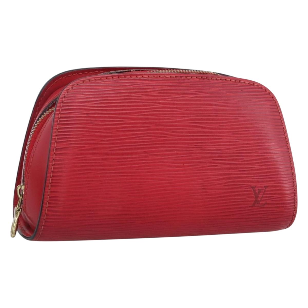 LOUIS VUITTON Epi Dauphine PM Pouch Castilian Red M48447 LV Auth BA11147
