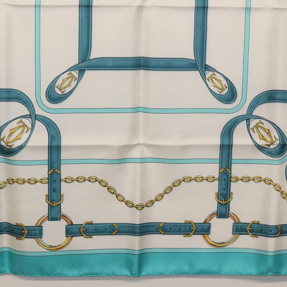 CARTIER Scarf Silk Light Blue Auth BA11162V