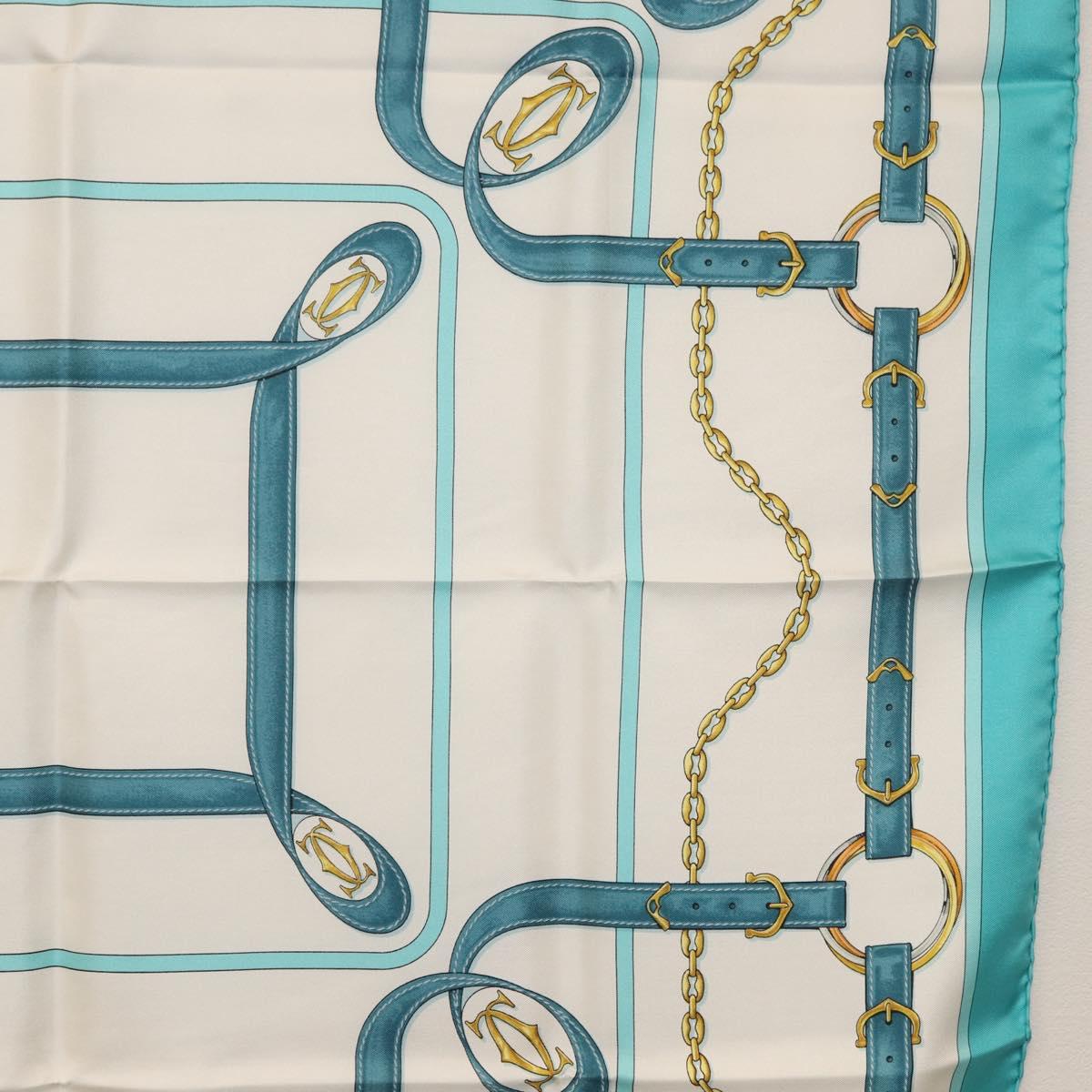 CARTIER Scarf Silk Light Blue Auth BA11162V