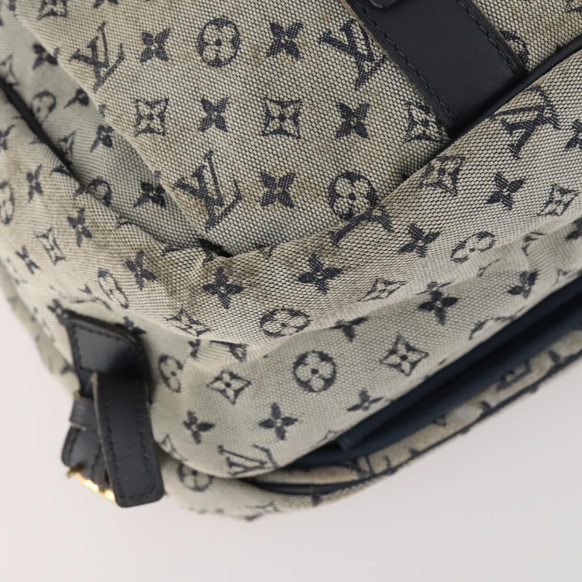 LOUIS VUITTON Monogram Mini Sac Maman Shoulder Bag Blue M42350 LV Auth BA11171