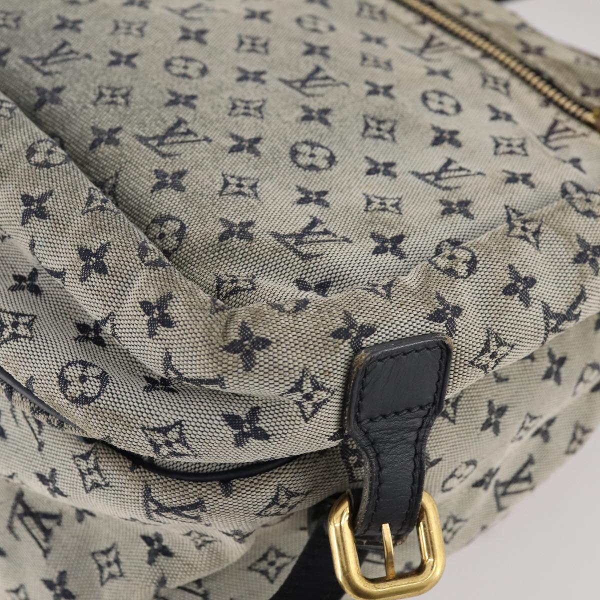 LOUIS VUITTON Monogram Mini Sac Maman Shoulder Bag Blue M42350 LV Auth BA11171