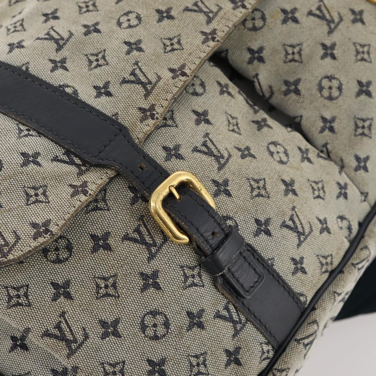 LOUIS VUITTON Monogram Mini Sac Maman Shoulder Bag Blue M42350 LV Auth BA11171
