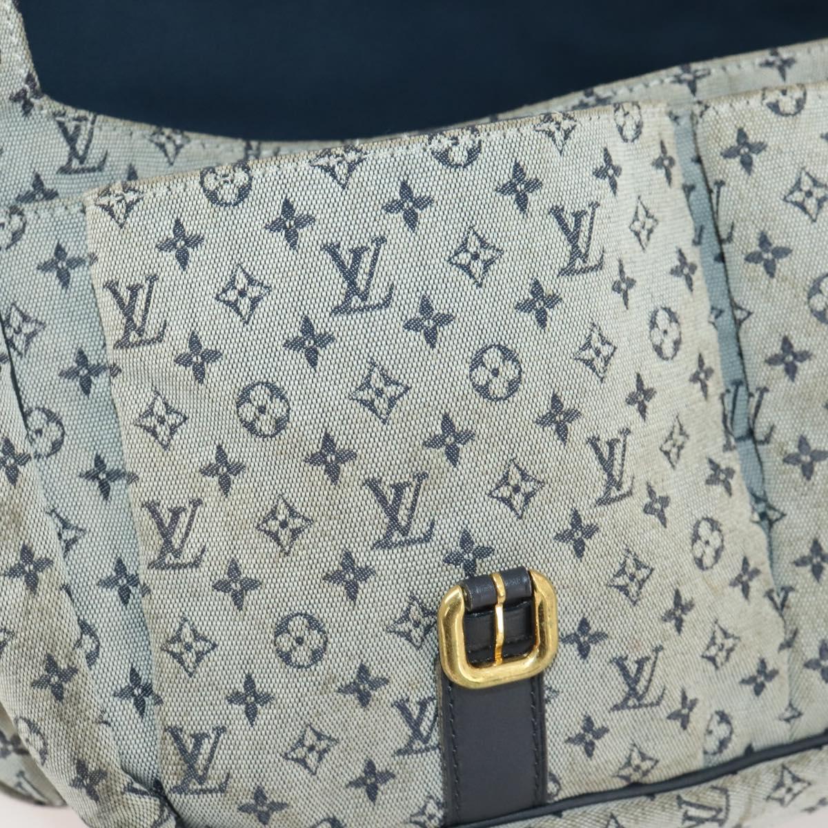 LOUIS VUITTON Monogram Mini Sac Maman Shoulder Bag Blue M42350 LV Auth BA11171