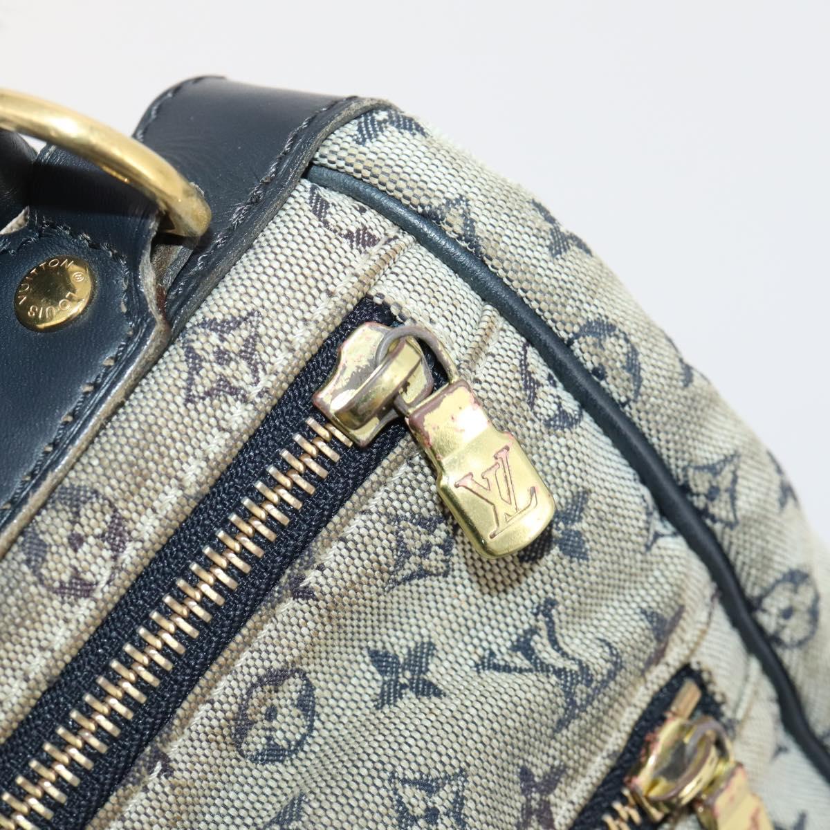 LOUIS VUITTON Monogram Mini Sac Maman Shoulder Bag Blue M42350 LV Auth BA11171