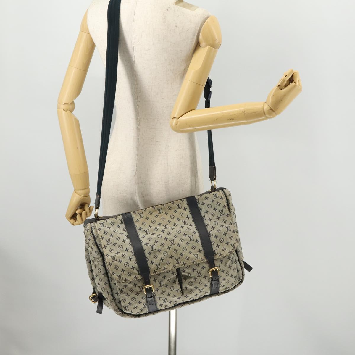 LOUIS VUITTON Monogram Mini Sac Maman Shoulder Bag Blue M42350 LV Auth BA11171