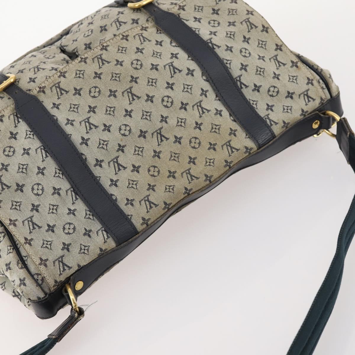 LOUIS VUITTON Monogram Mini Sac Maman Shoulder Bag Blue M42350 LV Auth BA11171