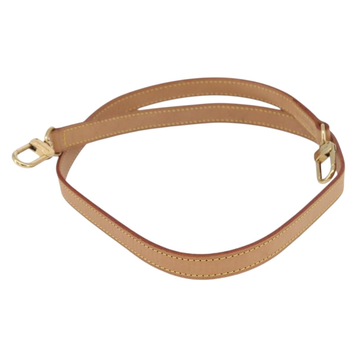 LOUIS VUITTON Shoulder Strap Leather 39.4"" Beige LV Auth BA11177