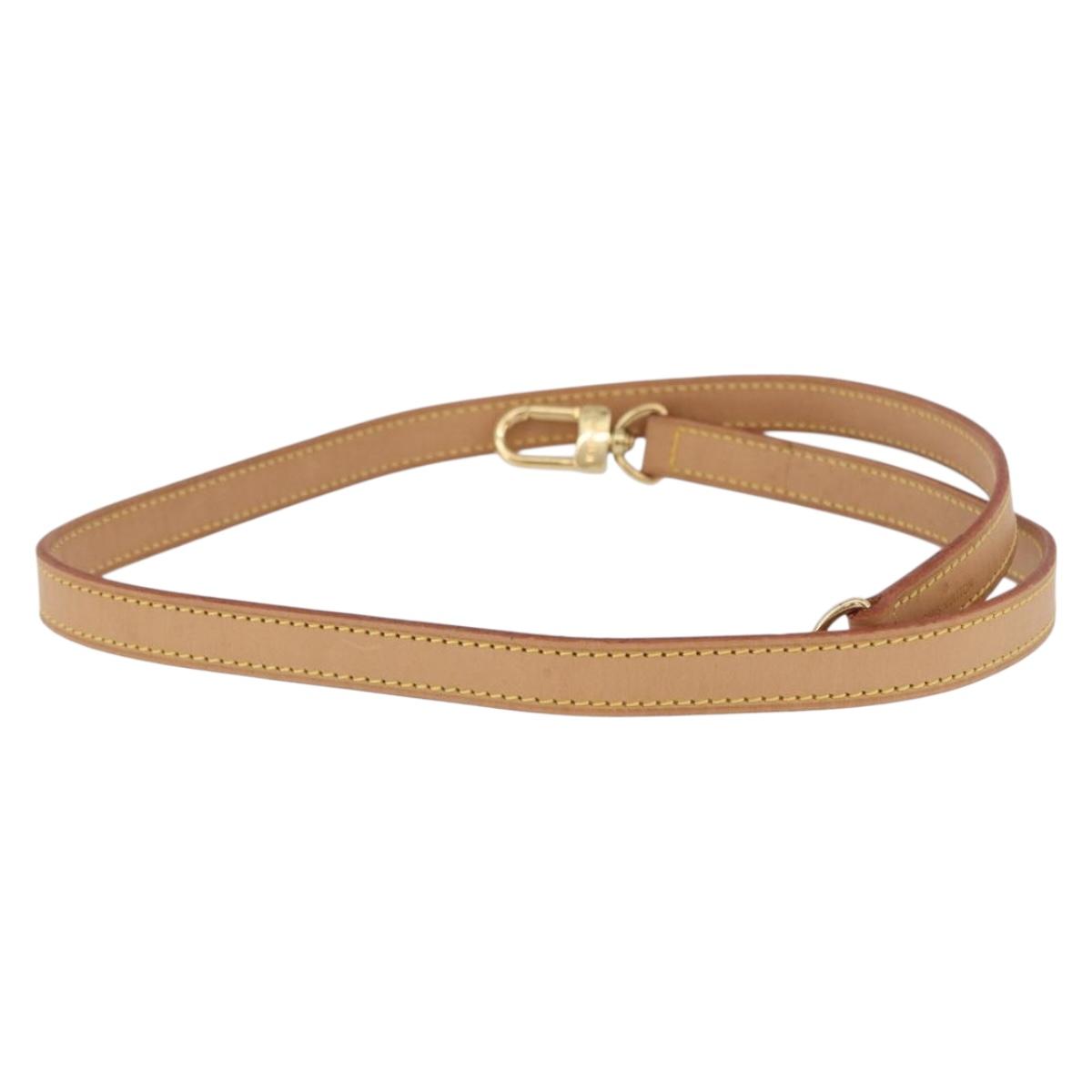 LOUIS VUITTON Shoulder Strap Leather 39.4"" Beige LV Auth BA11177