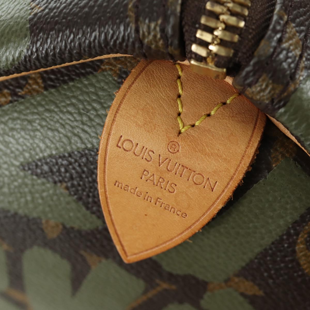 LOUIS VUITTON Monogram Graffiti Keepall 50 Bag Khaki M92196 LV Auth BA11179SAV