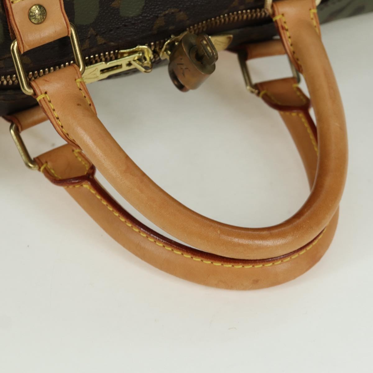 LOUIS VUITTON Monogram Graffiti Keepall 50 Bag Khaki M92196 LV Auth BA11179SAV