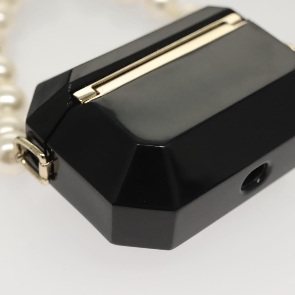 CHANEL Airpods case Shoulder plastic Black CC Auth BA1117AM