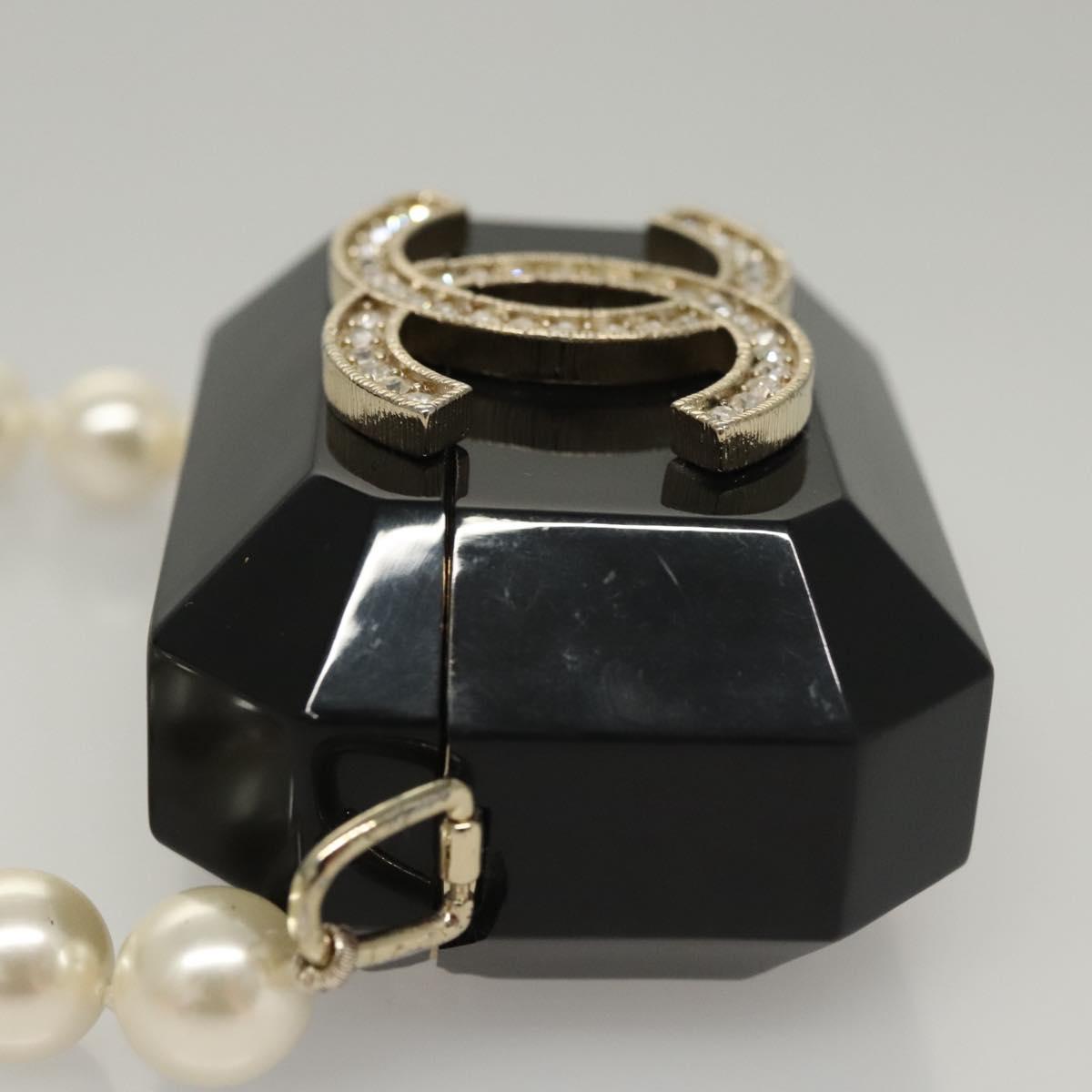 CHANEL Airpods case Shoulder plastic Black CC Auth BA1117SM