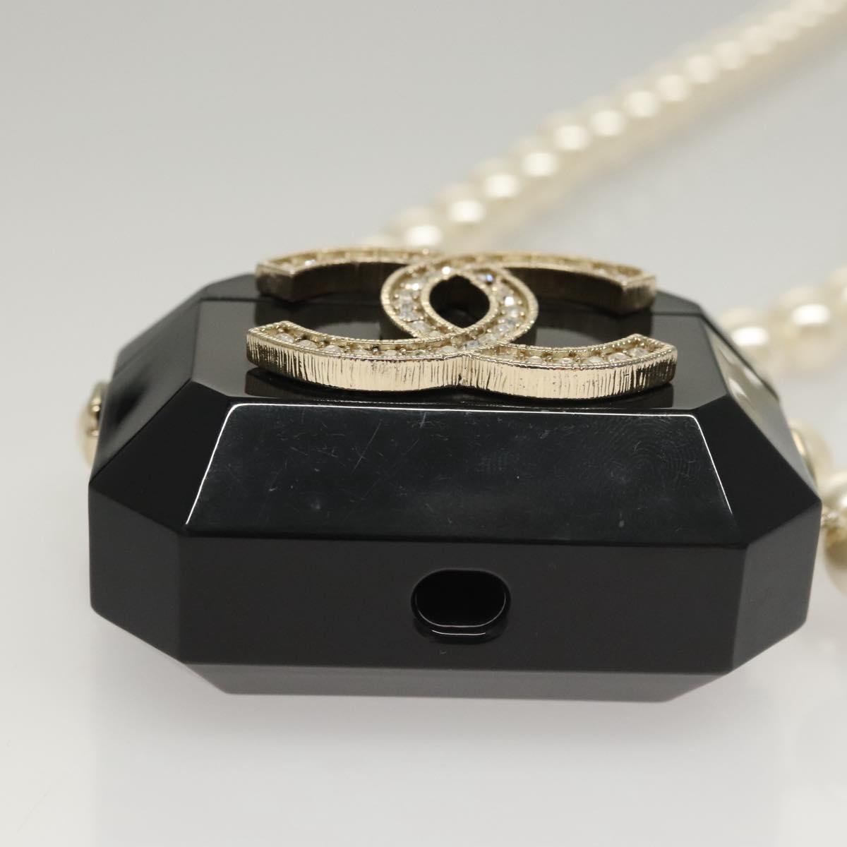 CHANEL Airpods case Shoulder plastic Black CC Auth BA1117SM