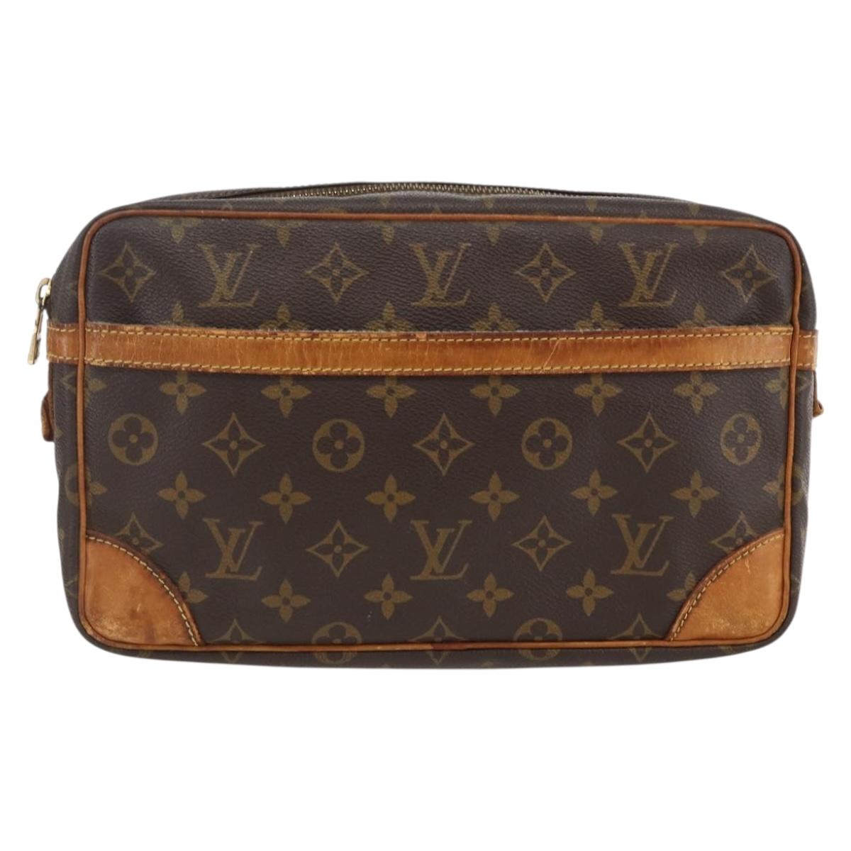 LOUIS VUITTON Monogram Compiegne 28 Clutch Bag M51845 LV Auth BA11183