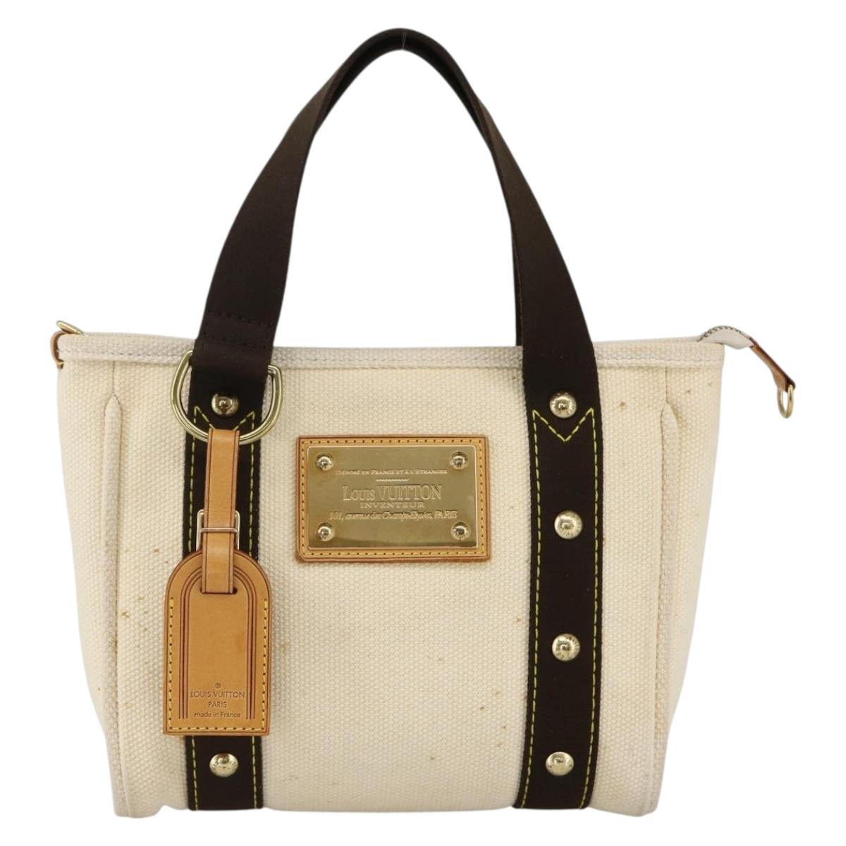 LOUIS VUITTON Antigua Cabas PM Hand Bag Red Beige M40038 LV Auth BA11190