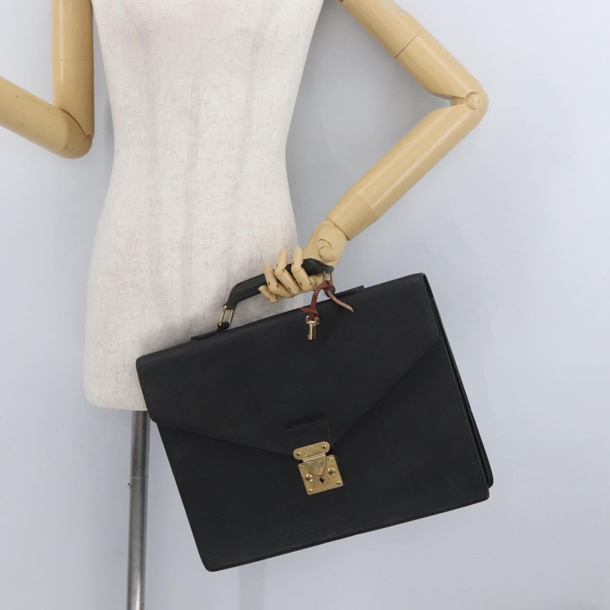 LOUIS VUITTON Epi Serviette Conseiller Briefcase Black M54422 LV Auth BA11197