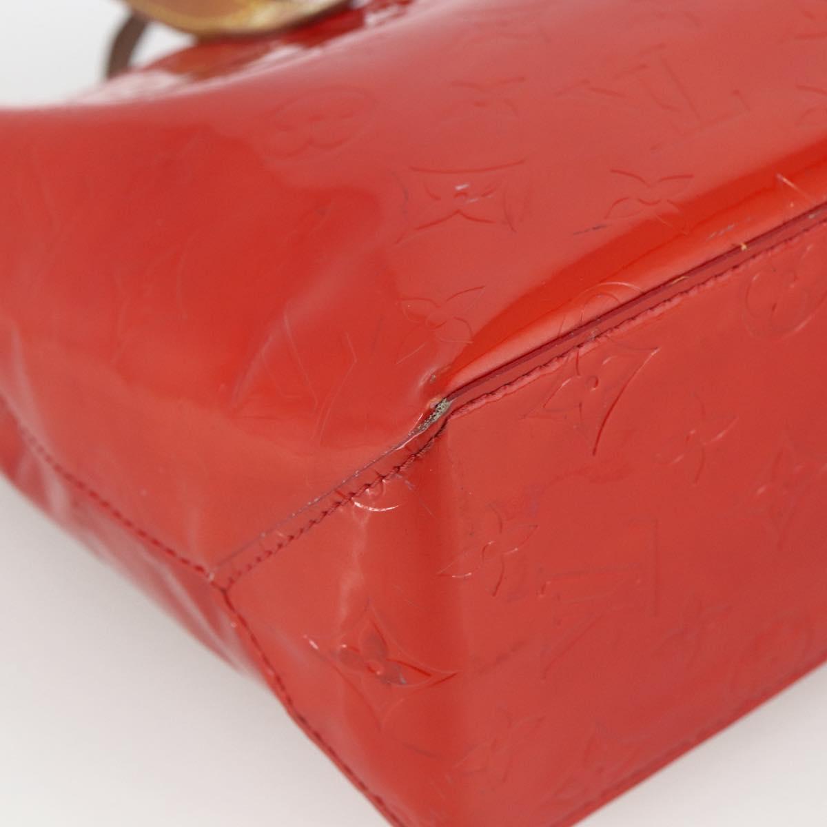 LOUIS VUITTON Monogram Vernis Reade PM Hand Bag Red Rouge M91088 LV Auth BA11201