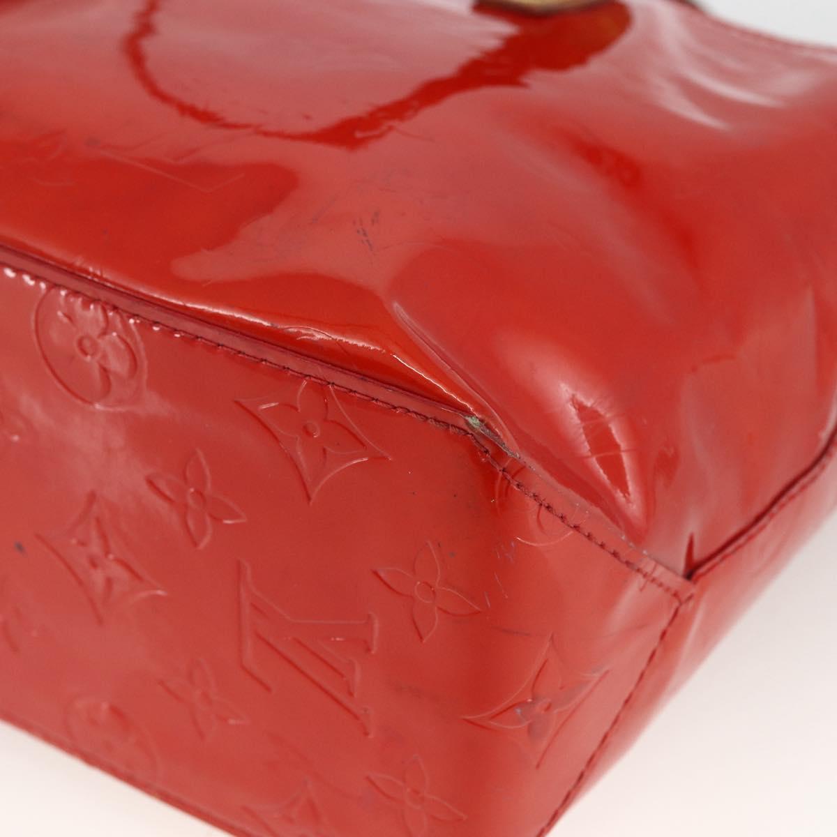 LOUIS VUITTON Monogram Vernis Reade PM Hand Bag Red Rouge M91088 LV Auth BA11201