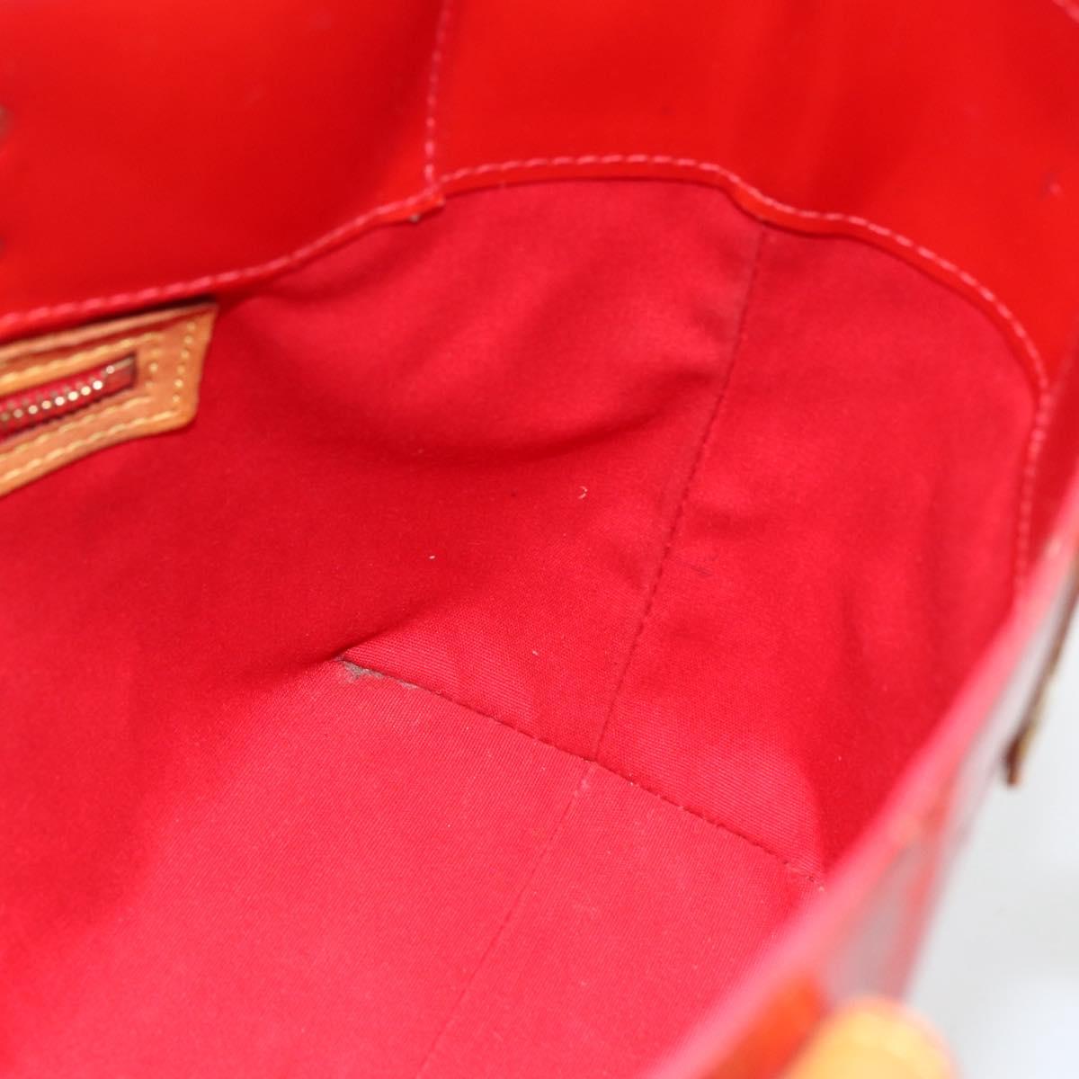 LOUIS VUITTON Monogram Vernis Reade PM Hand Bag Red Rouge M91088 LV Auth BA11201