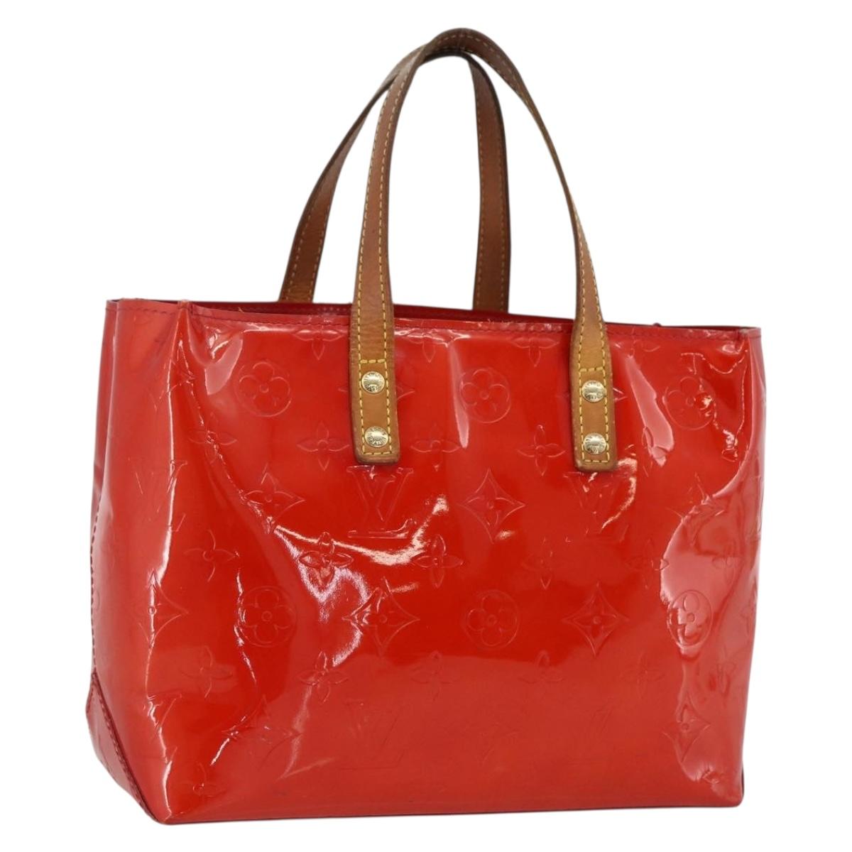LOUIS VUITTON Monogram Vernis Reade PM Hand Bag Red Rouge M91088 LV Auth BA11201