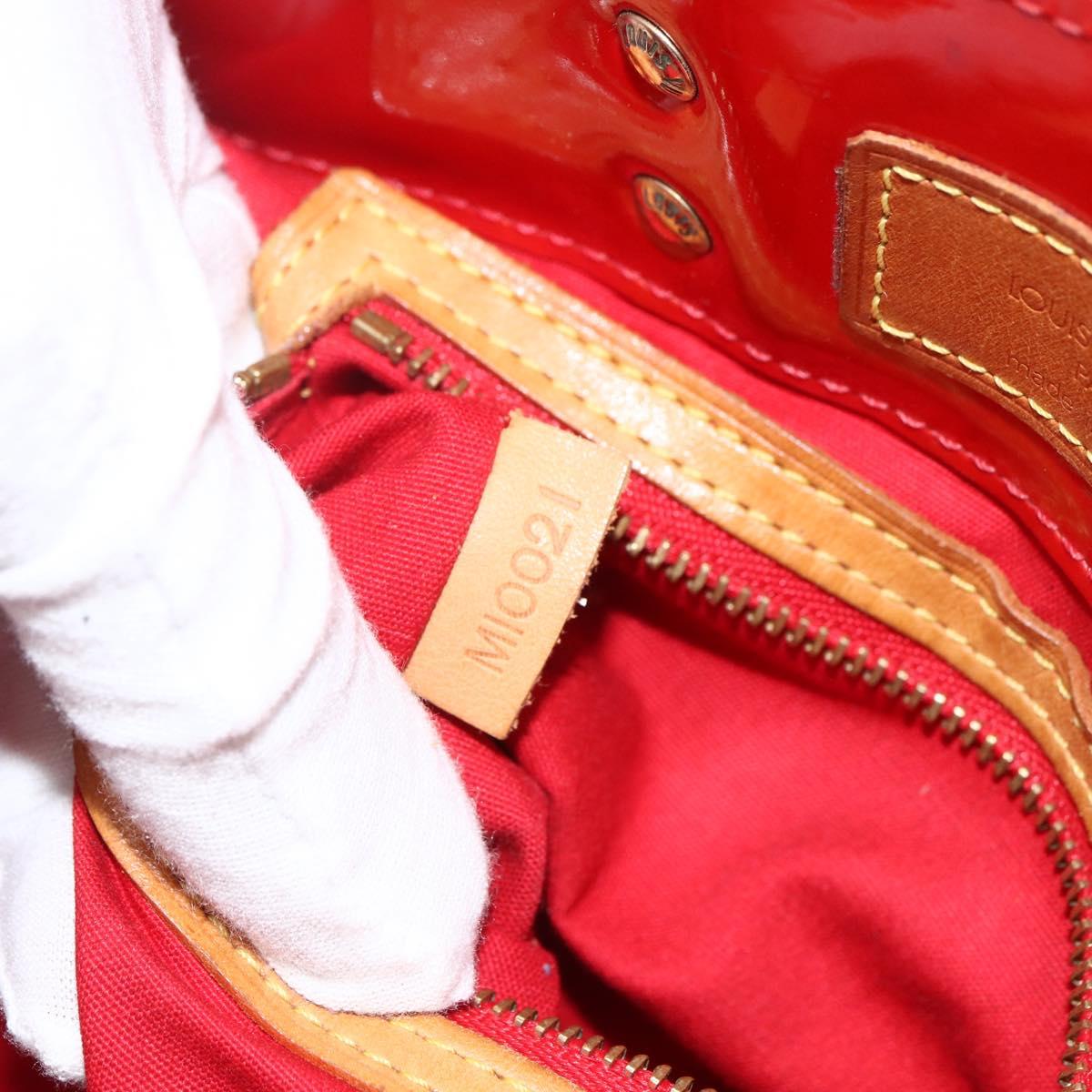 LOUIS VUITTON Monogram Vernis Reade PM Hand Bag Red Rouge M91088 LV Auth BA11201