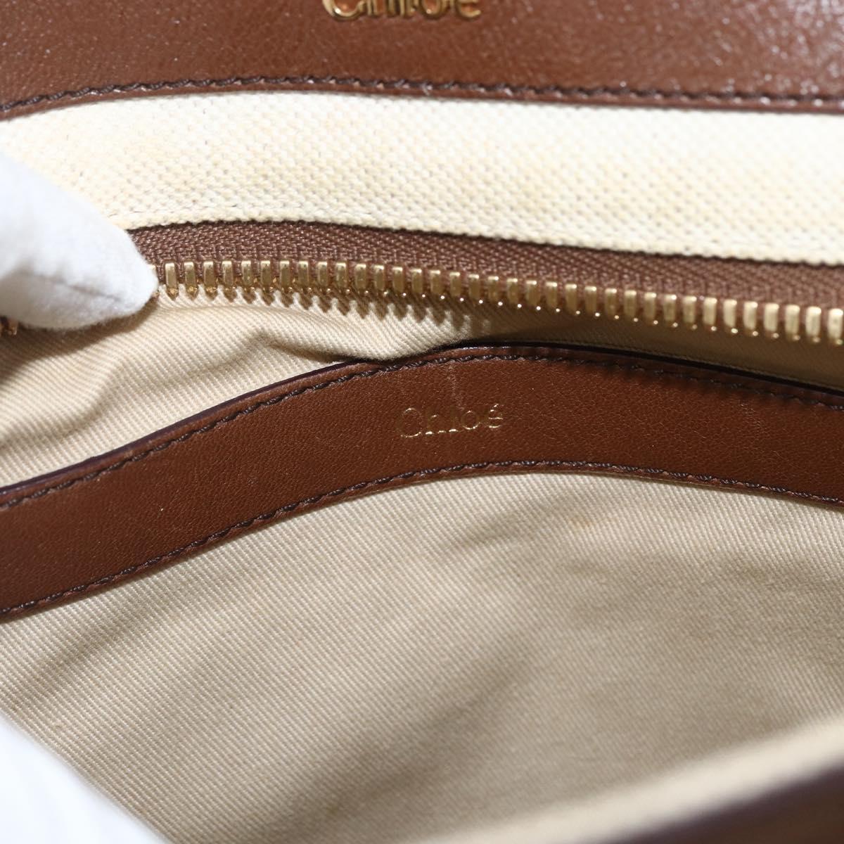 Chloe Margaret Hand Bag Leather 2way Brown Gold Auth BA11217
