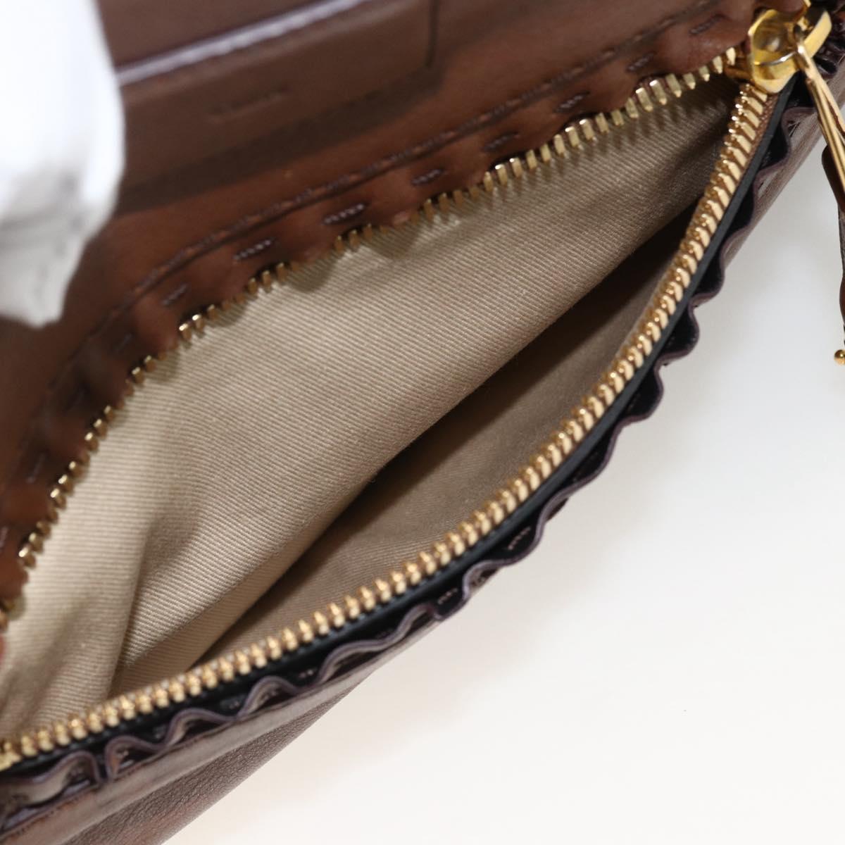 Chloe Margaret Hand Bag Leather 2way Brown Gold Auth BA11217
