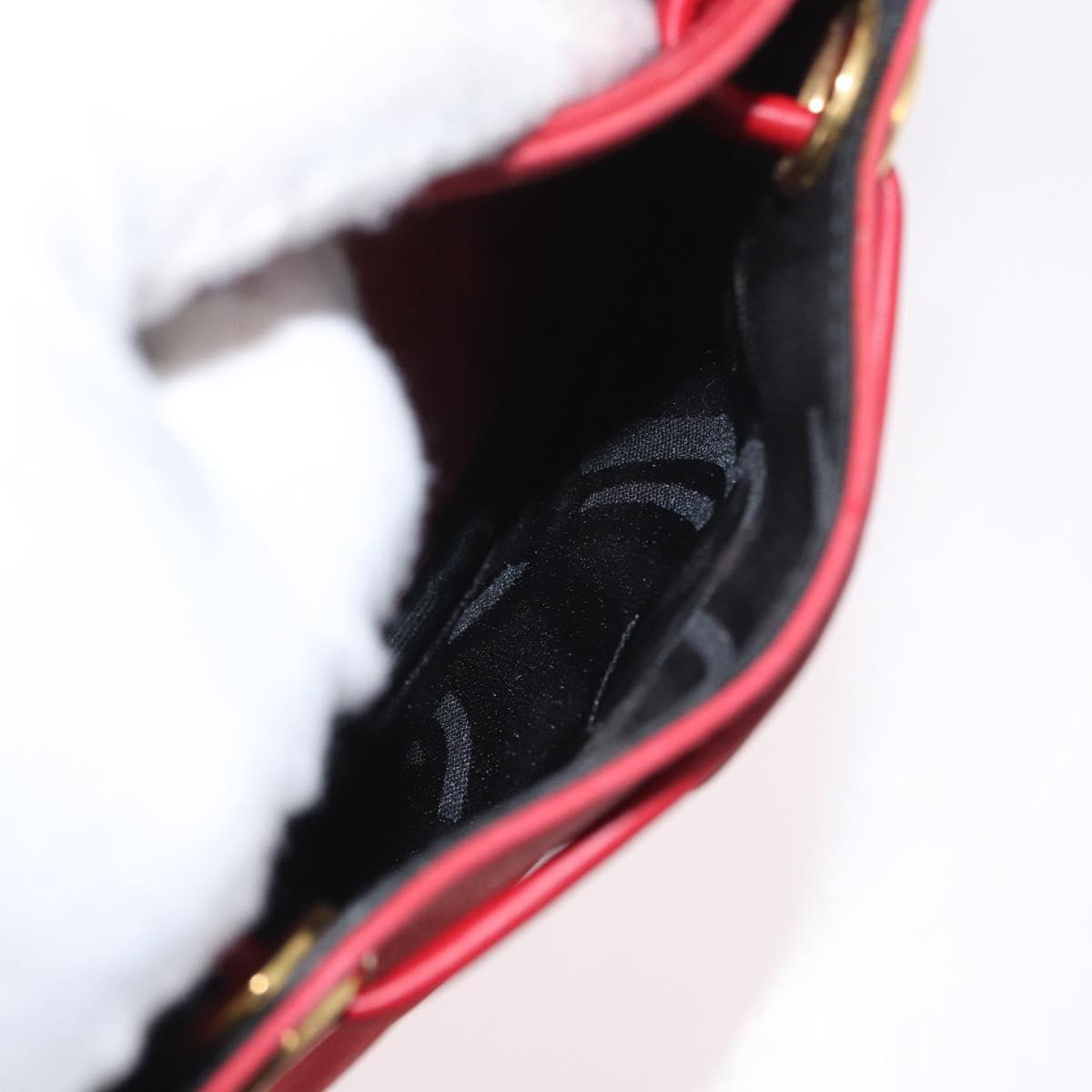 Salvatore Ferragamo Vala Backpack Suede Red Gold Auth BA11218
