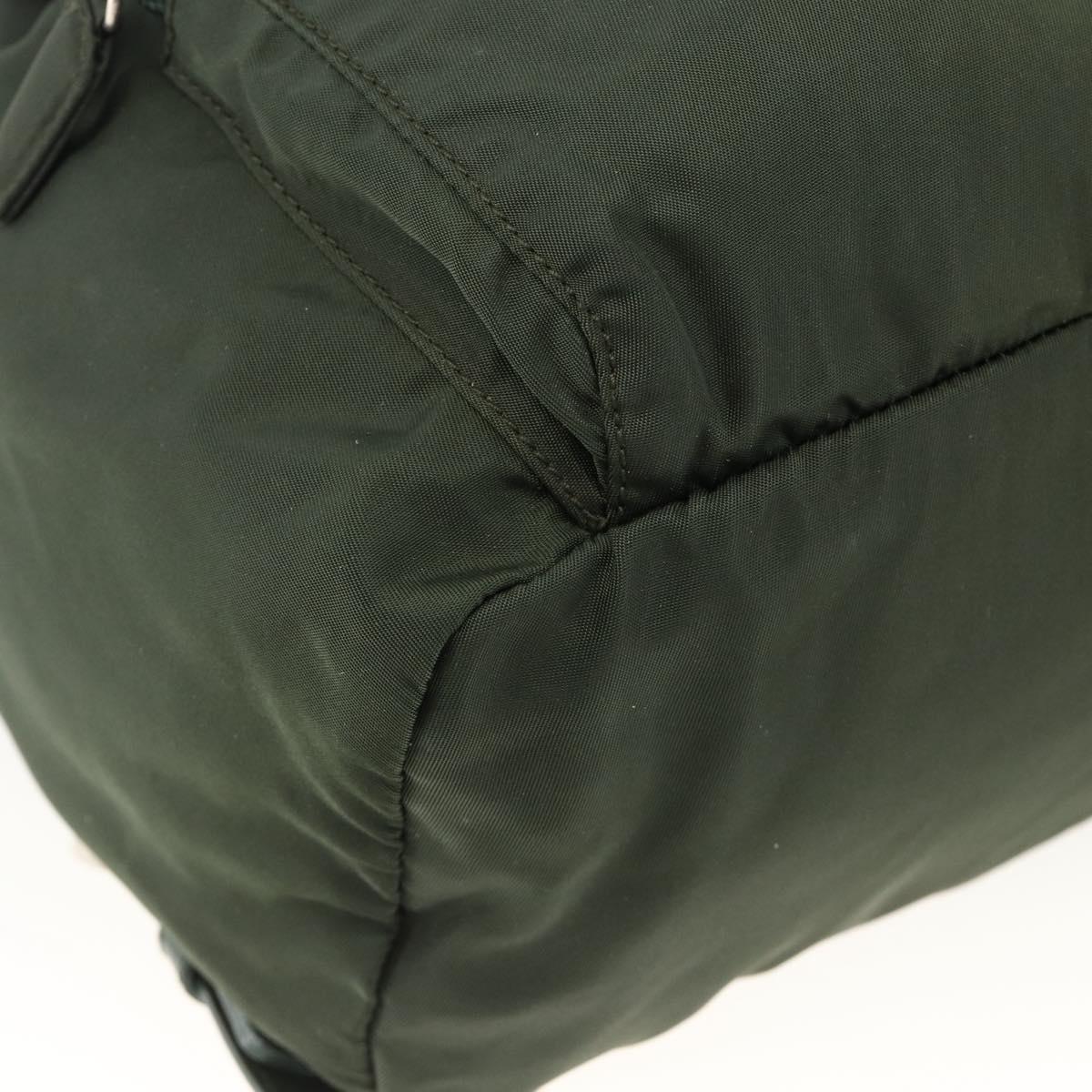 PRADA Backpack Nylon Green Silver Auth BA11221